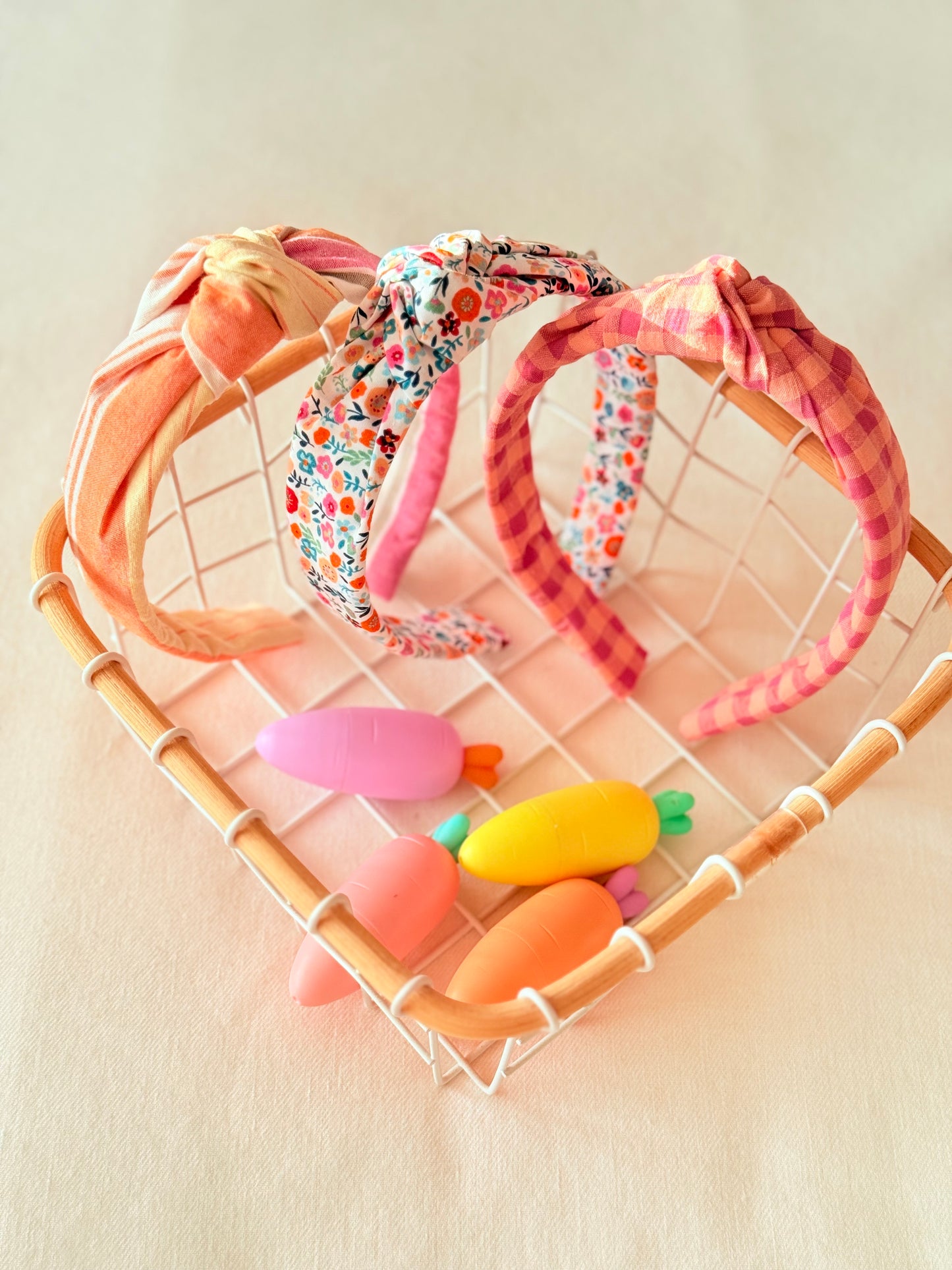 Diadema Nudo Rayas Naranja