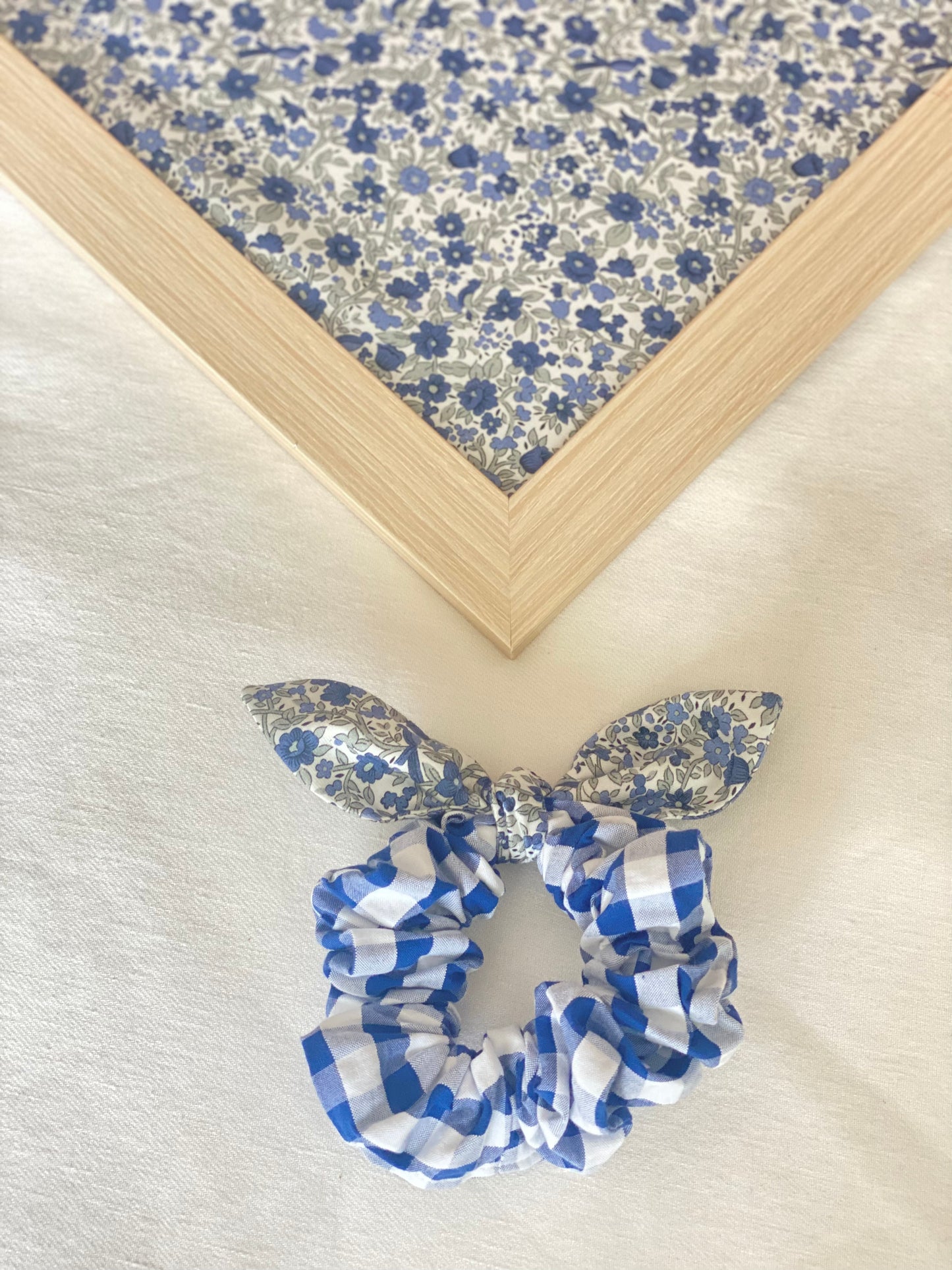 Scrunchie Orejitas Vichy y Greenwich