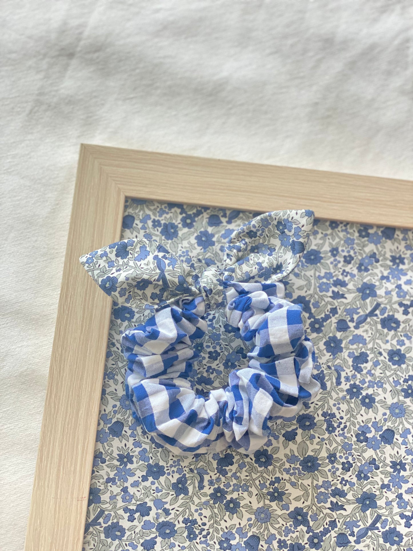 Scrunchie Orejitas Vichy y Greenwich