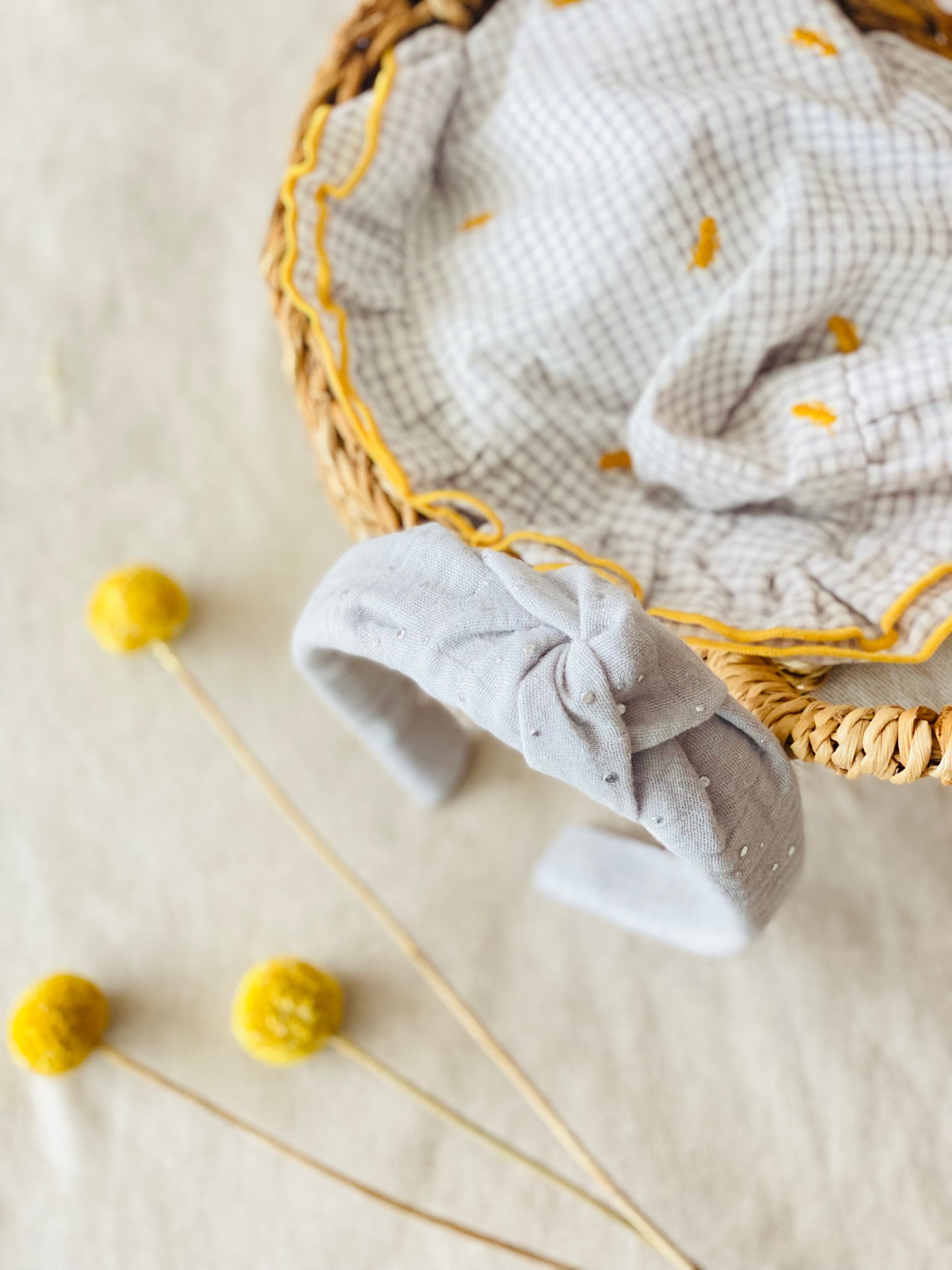 Diadema Nudo Bambula Gris