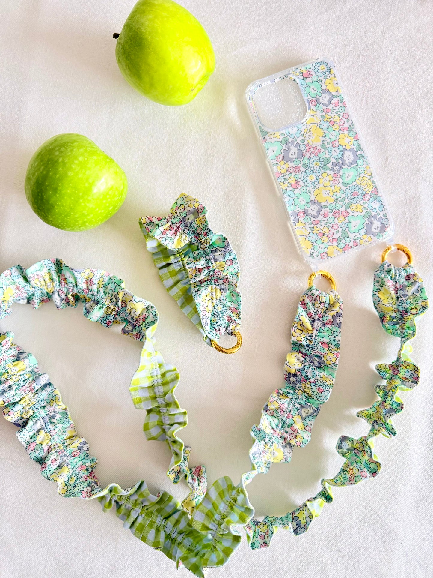 Llavero Rizado Liberty Michelle Verde y Vichy