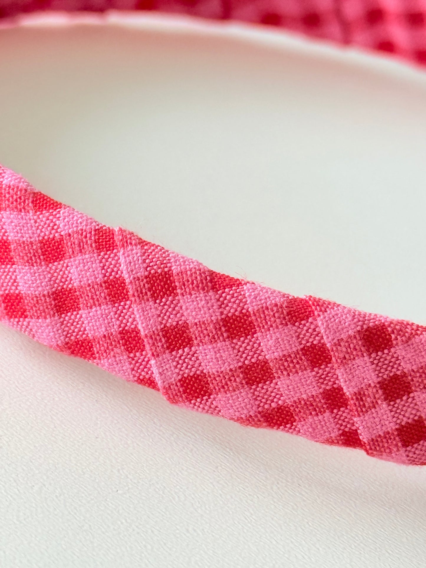 Diadema Vichy Rosa y Rojo