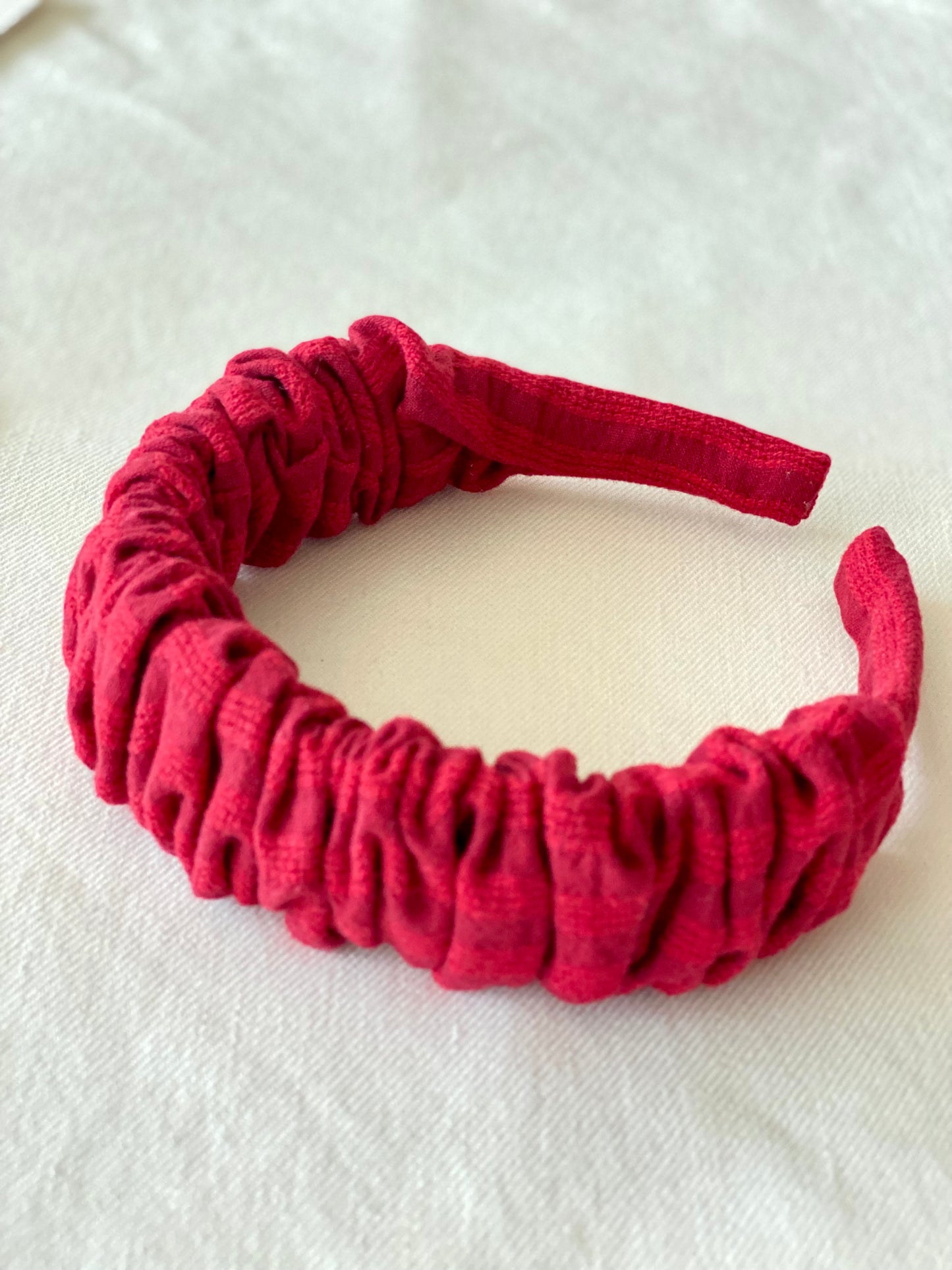 Diadema Scrunchie Rojo Oscuro Brillos