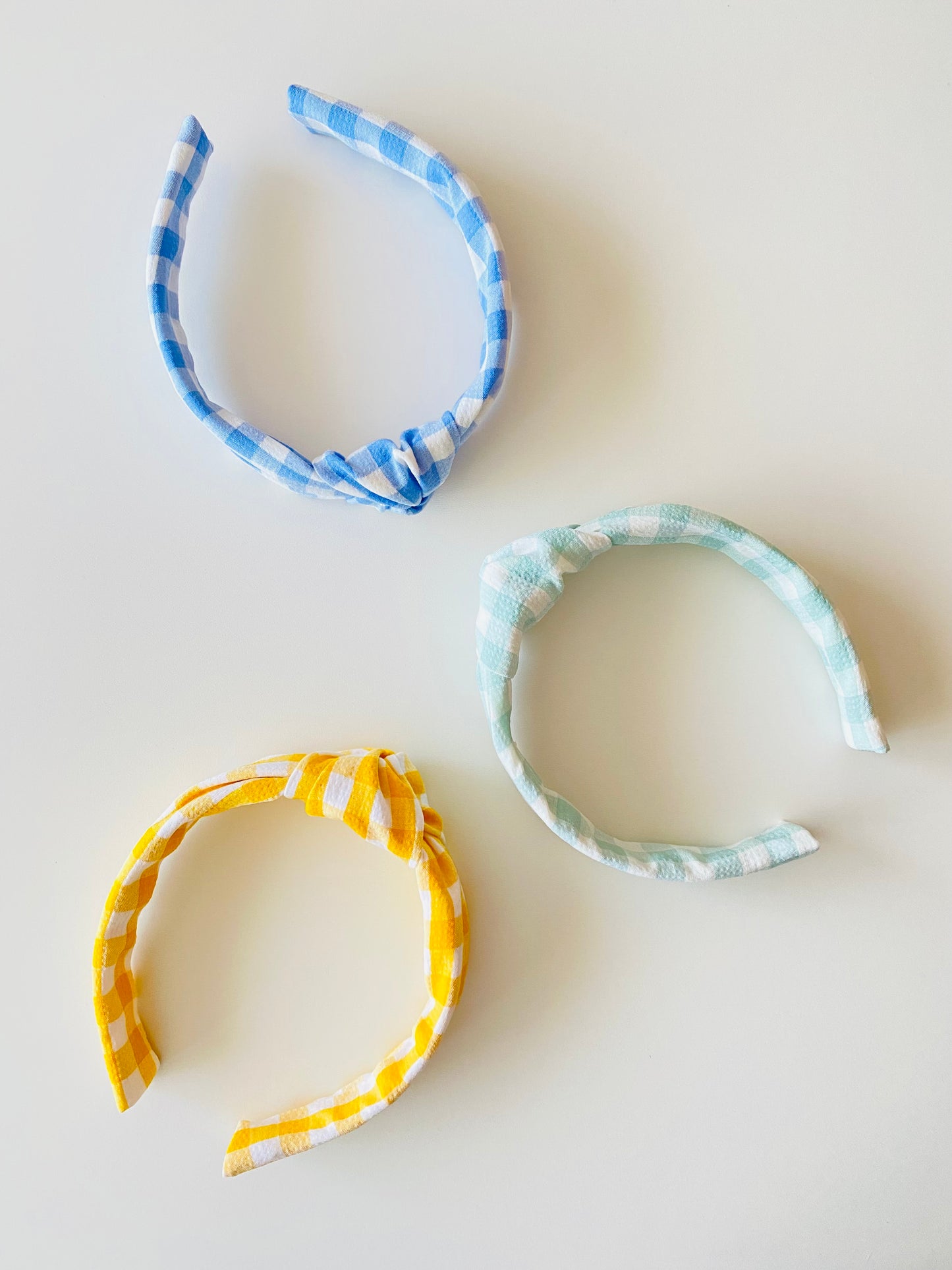 Diadema Nudo Vichy Azul