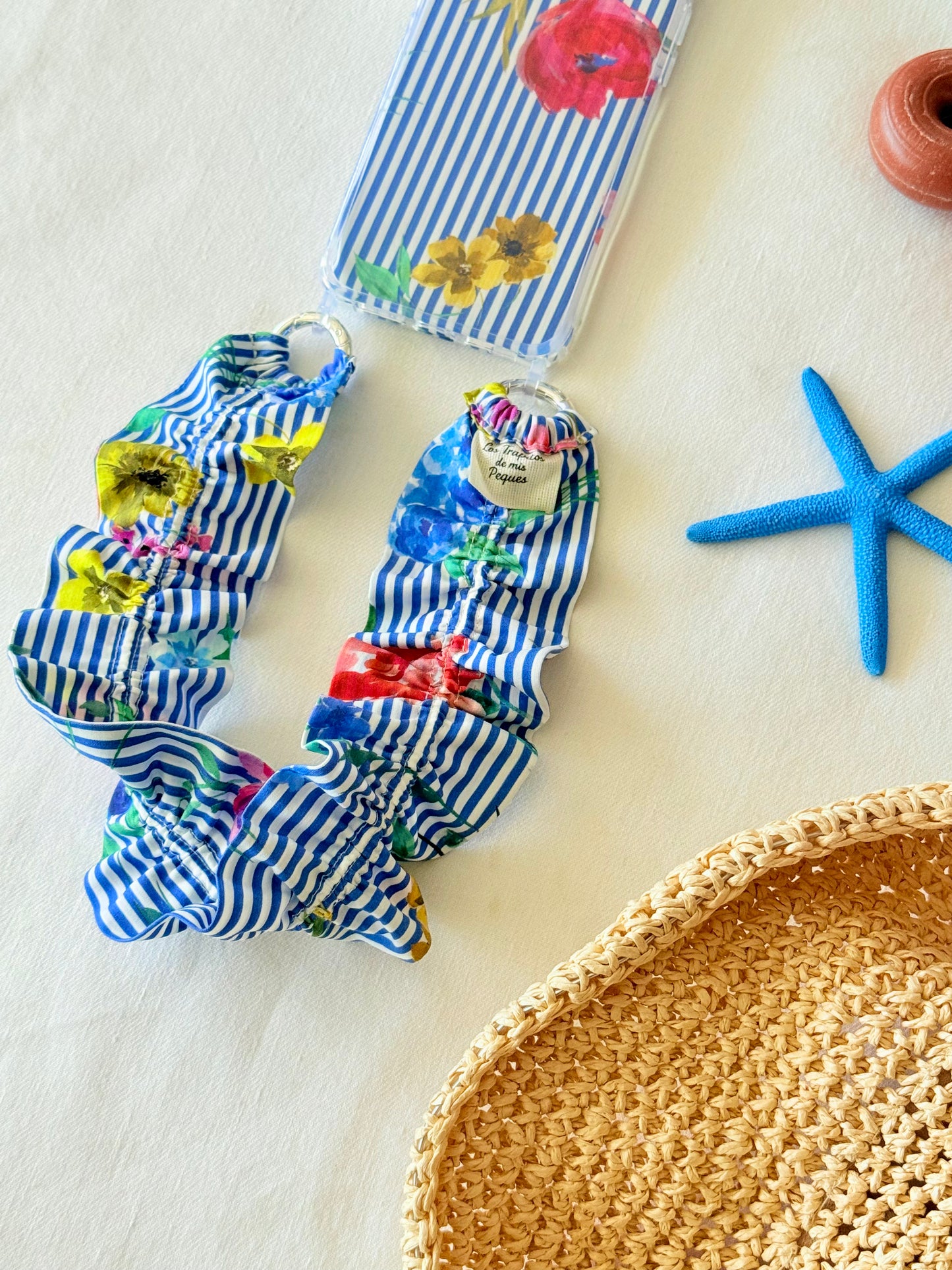 Conjunto Cuelga Movil Rizado Rayas y Flores