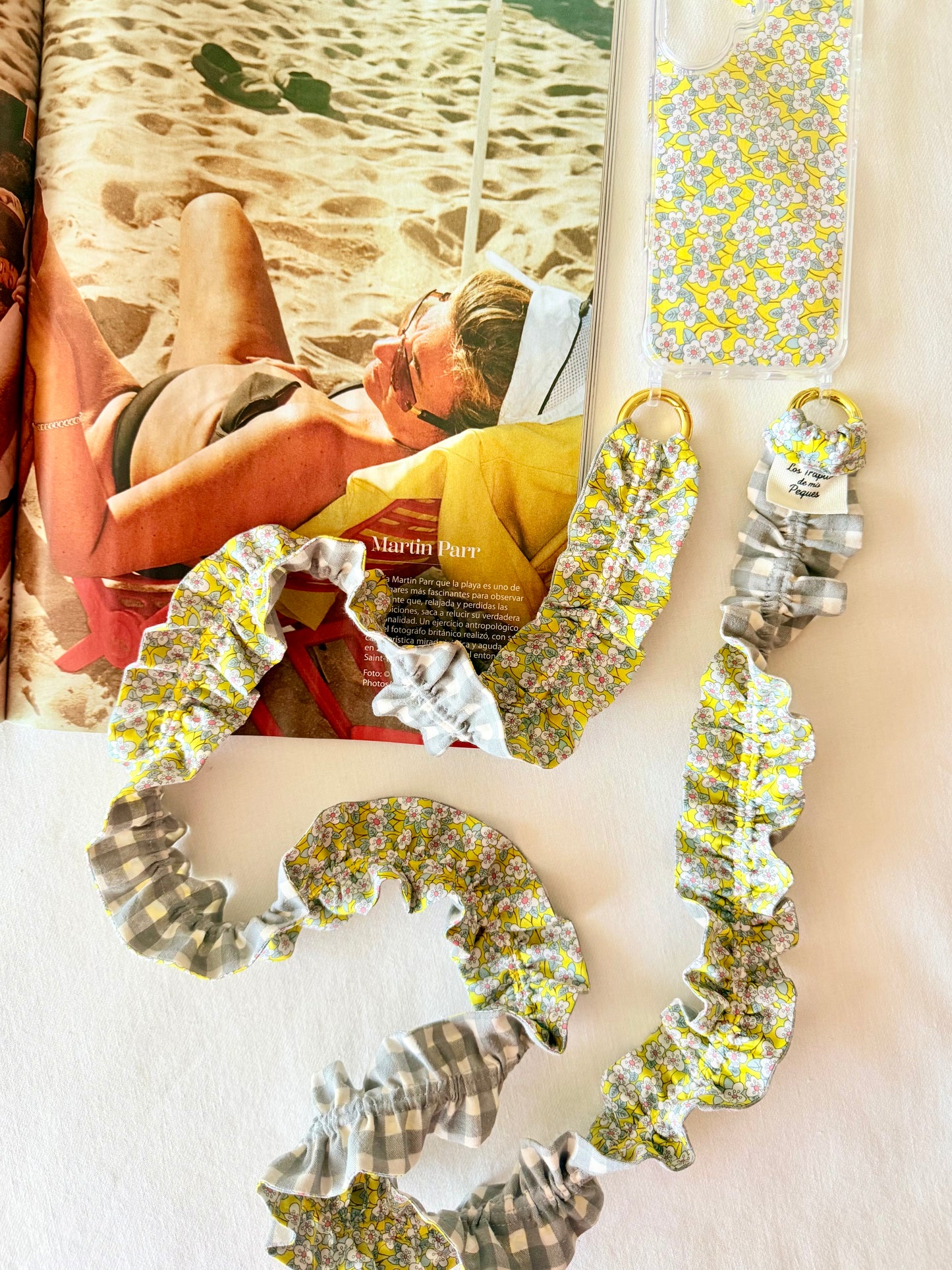 Conjunto Cuelga Móvil Rizado Liberty Bray y Vichy Gris