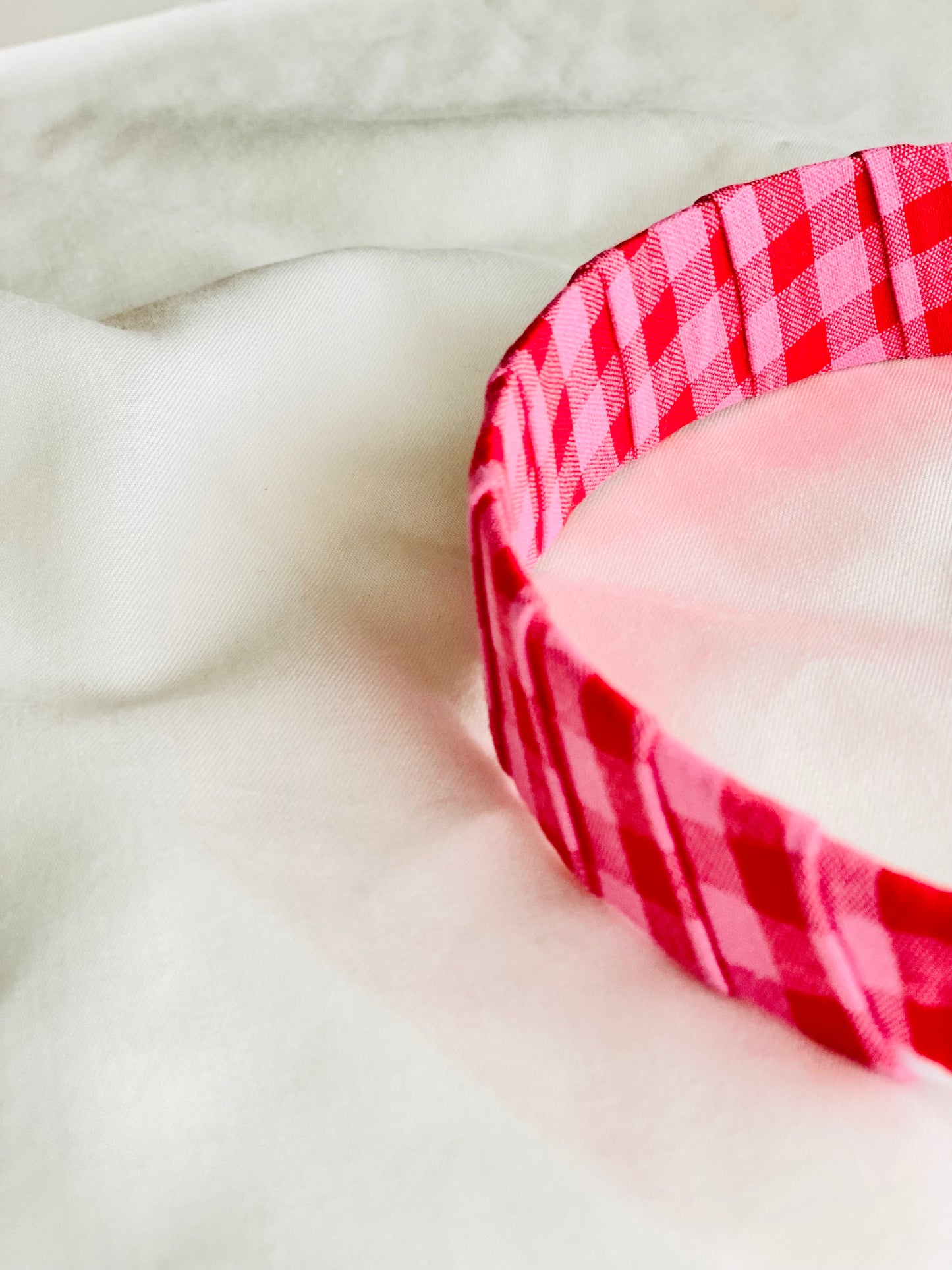 Diadema Vichy Rosa y Rojo