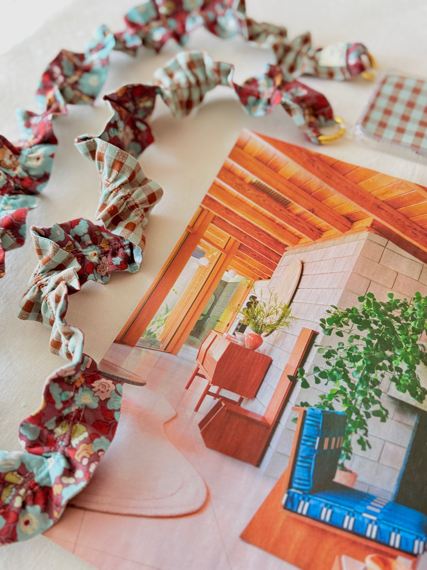 Conjunto Cuelga Movil Rizado Liberty Giverny y Vichy