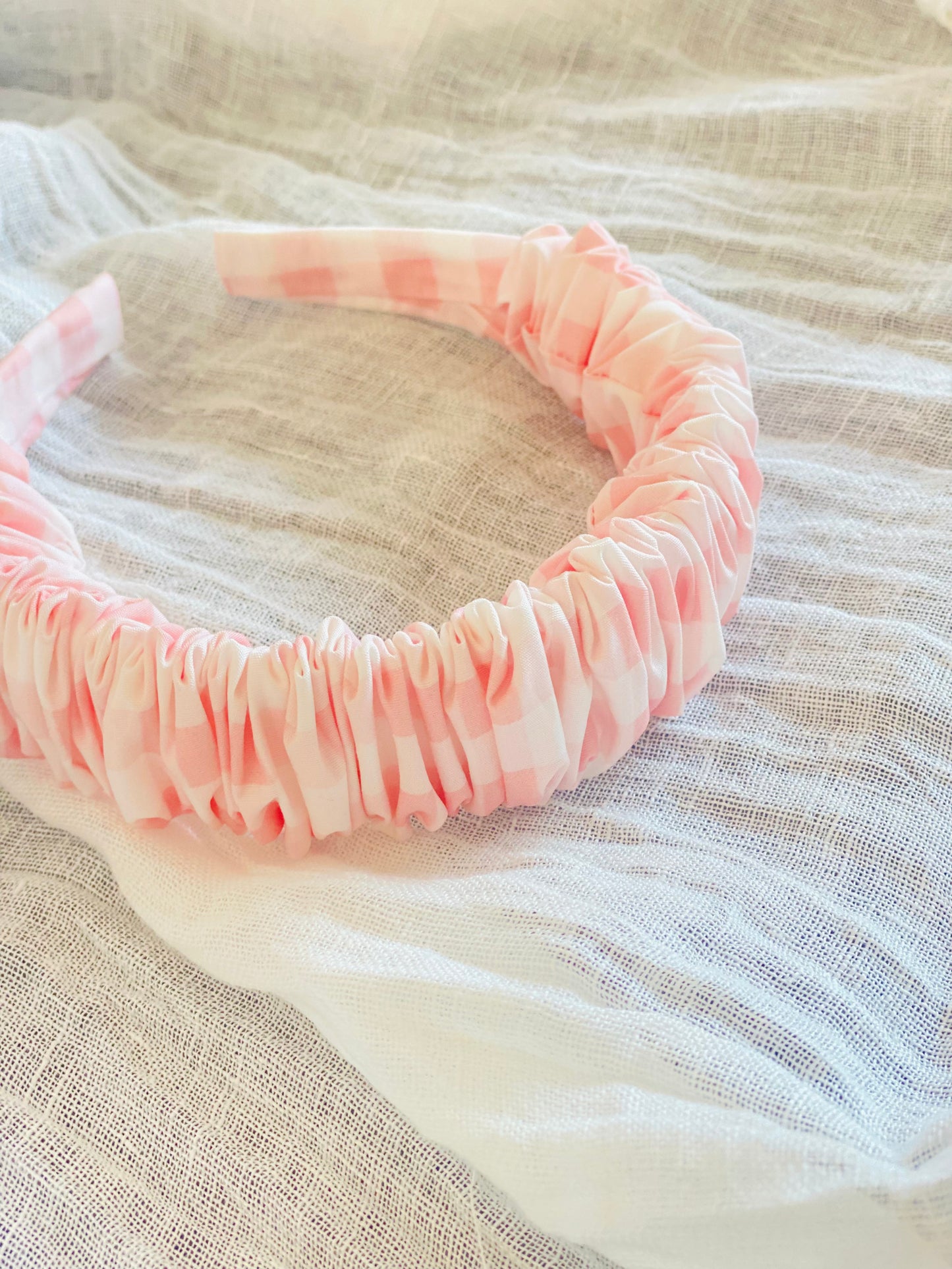 Diadema Scrunchie Vichy Rosa