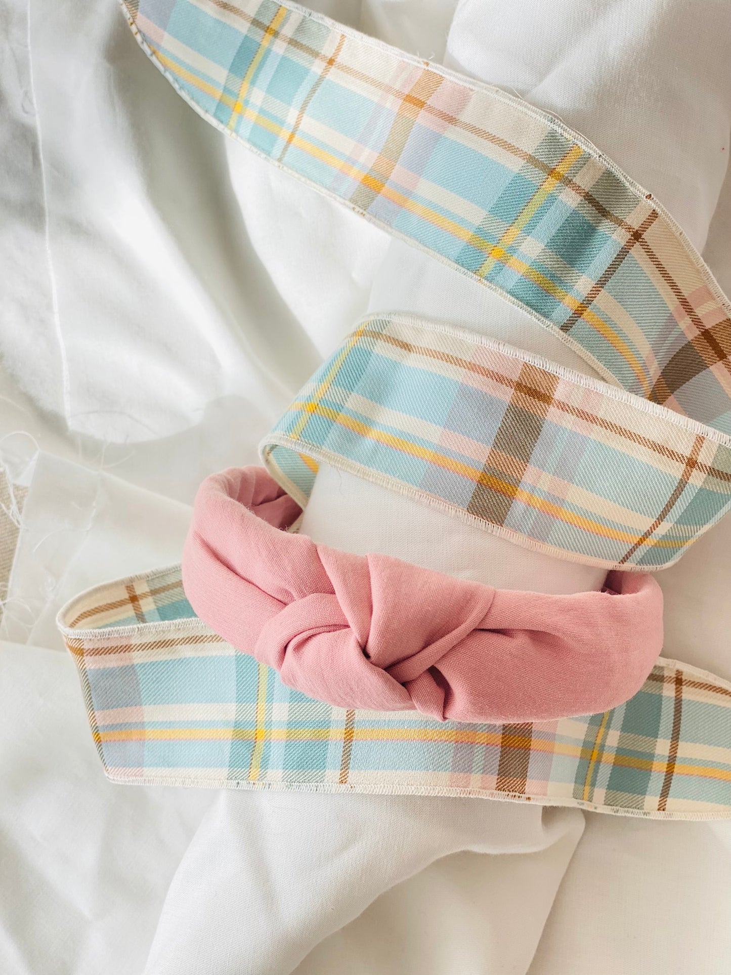 Diadema Nudo Bambula Rosa Antiguo