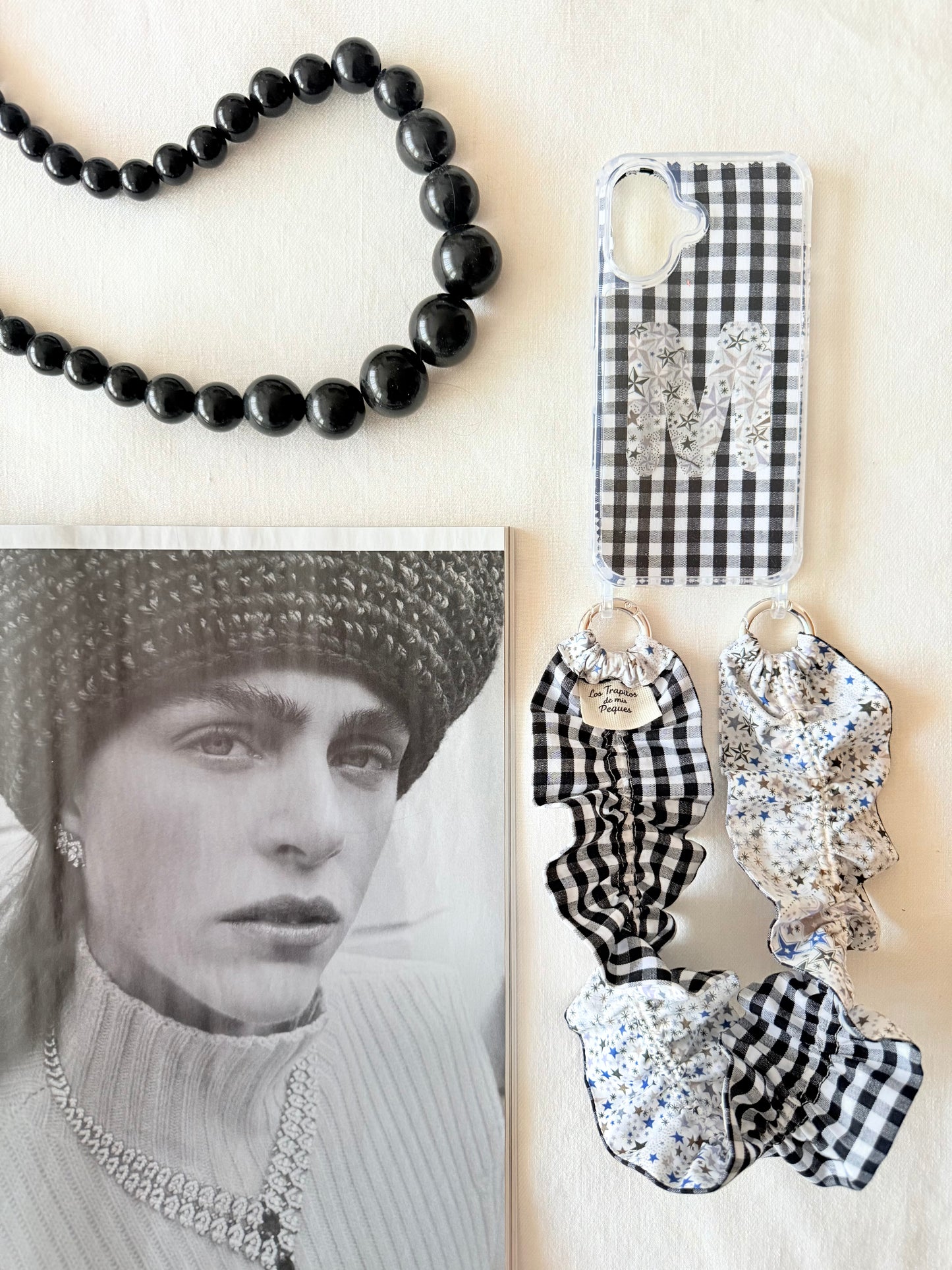 Conjunto Cuelga Movil Rizado Liberty Estrellas y Vichy
