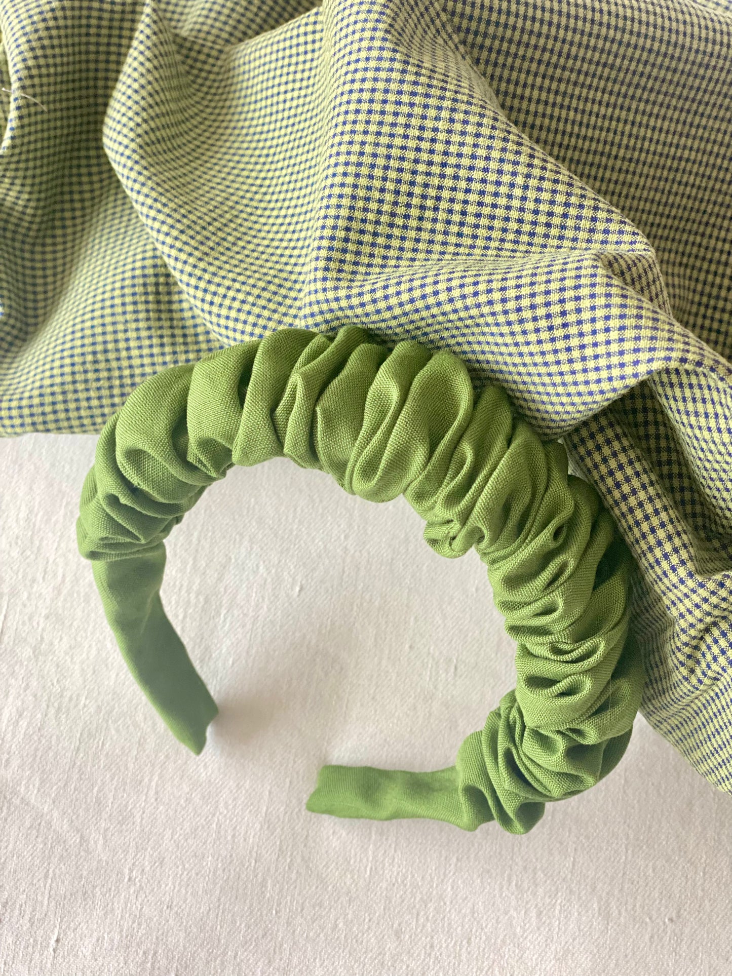 Diadema Scrunchie Lino Verde