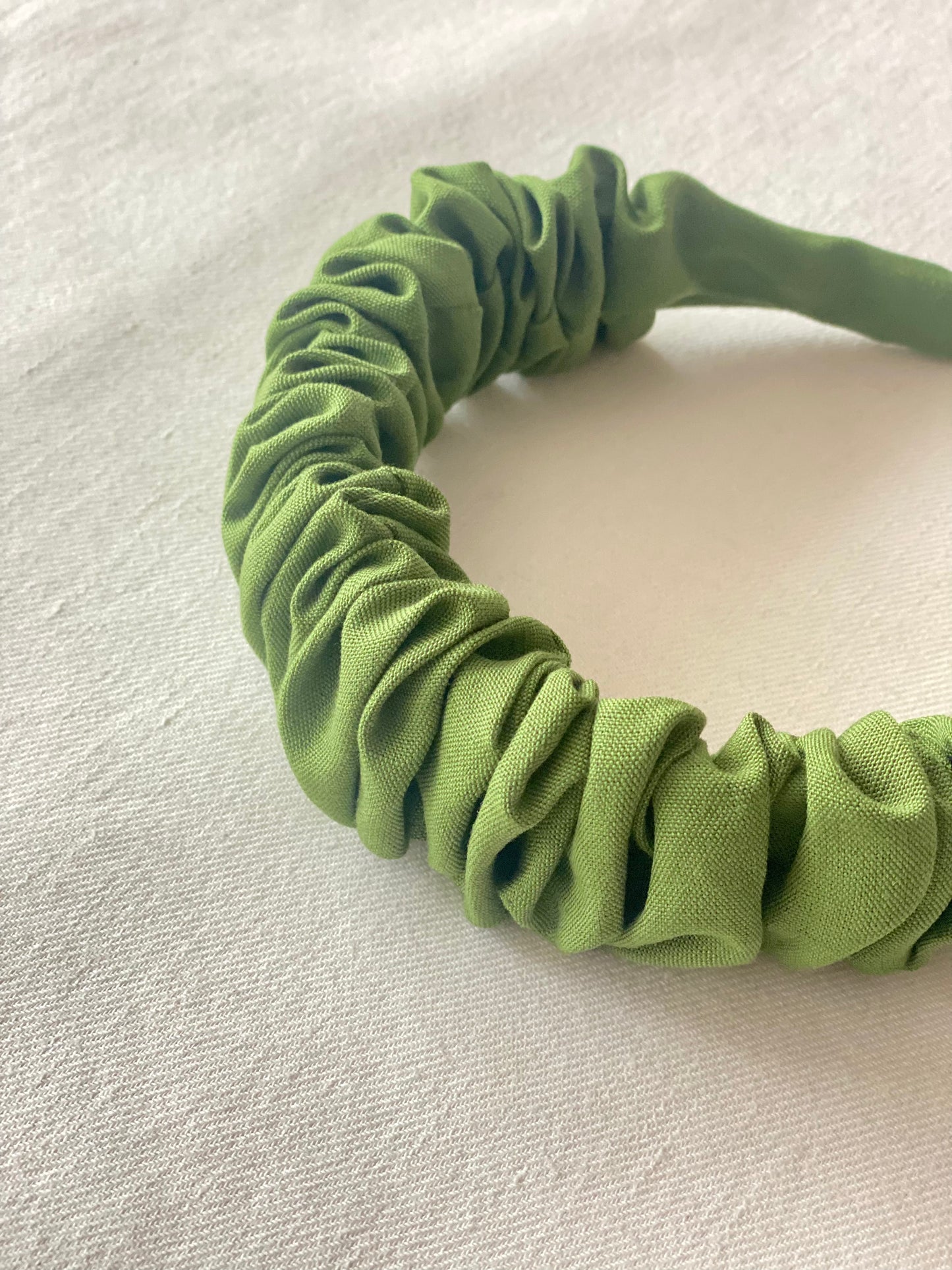 Diadema Scrunchie Lino Verde