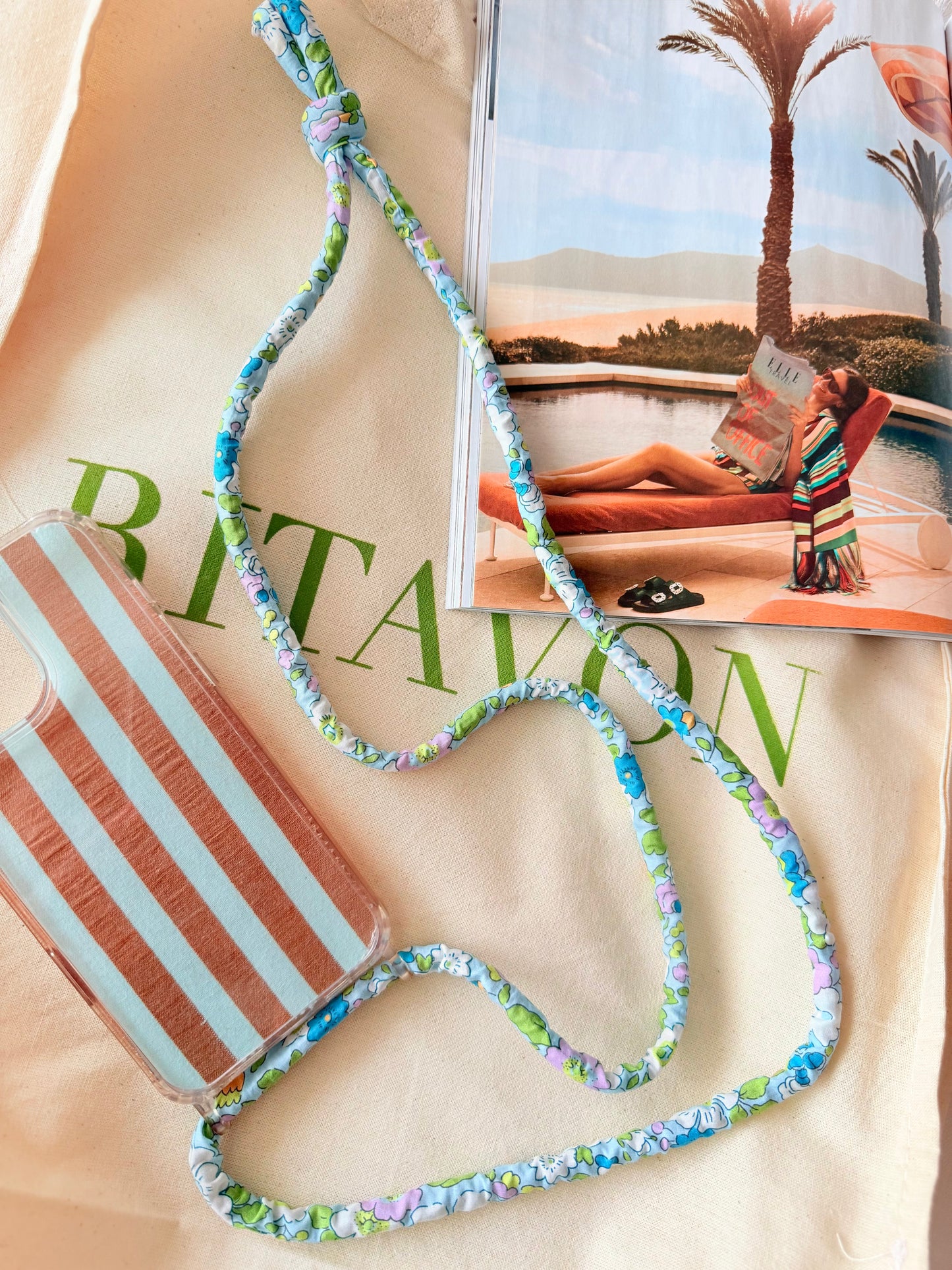 Conjunto Cuelga Móvil Liberty Nenúfar y Rayas