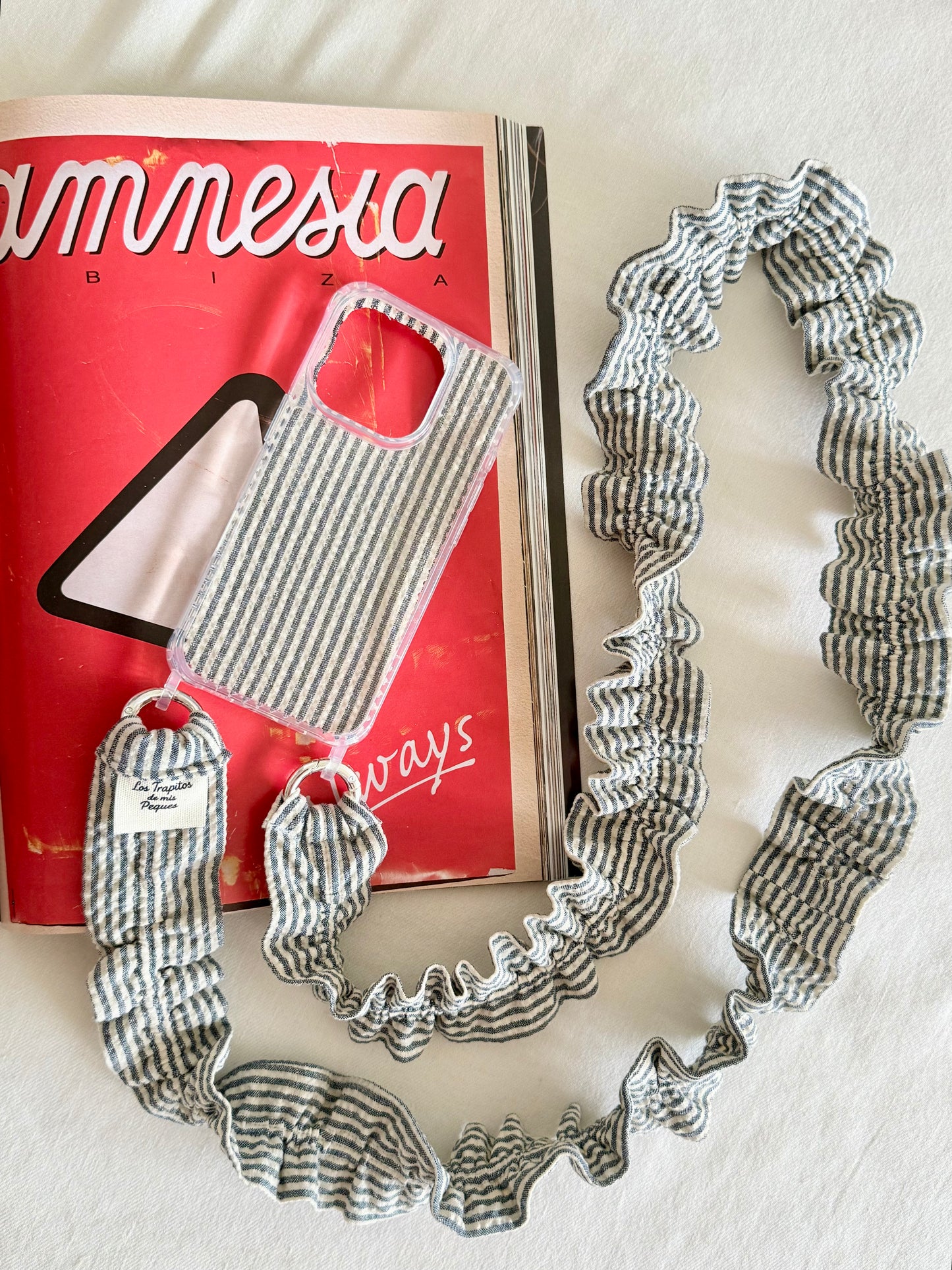 Conjunto Cuelga Móvil Rizado Rayas Gris