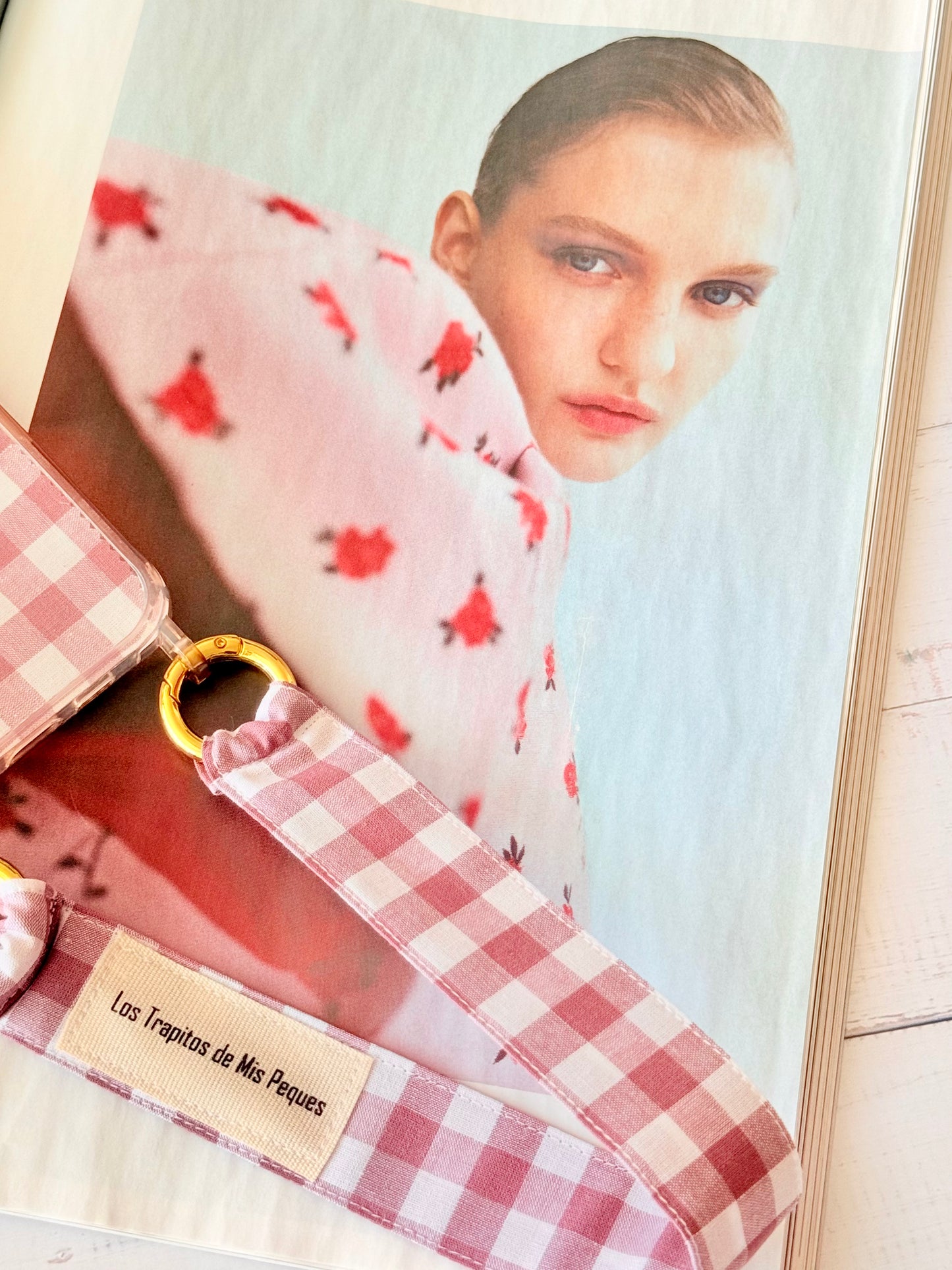 Conjunto Cuelga Movil Vichy Rosa Antiguo