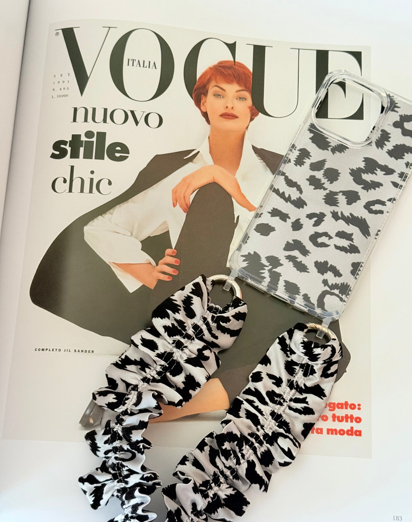 Conjunto Cuelga Movil Rizado Leopardo Gris