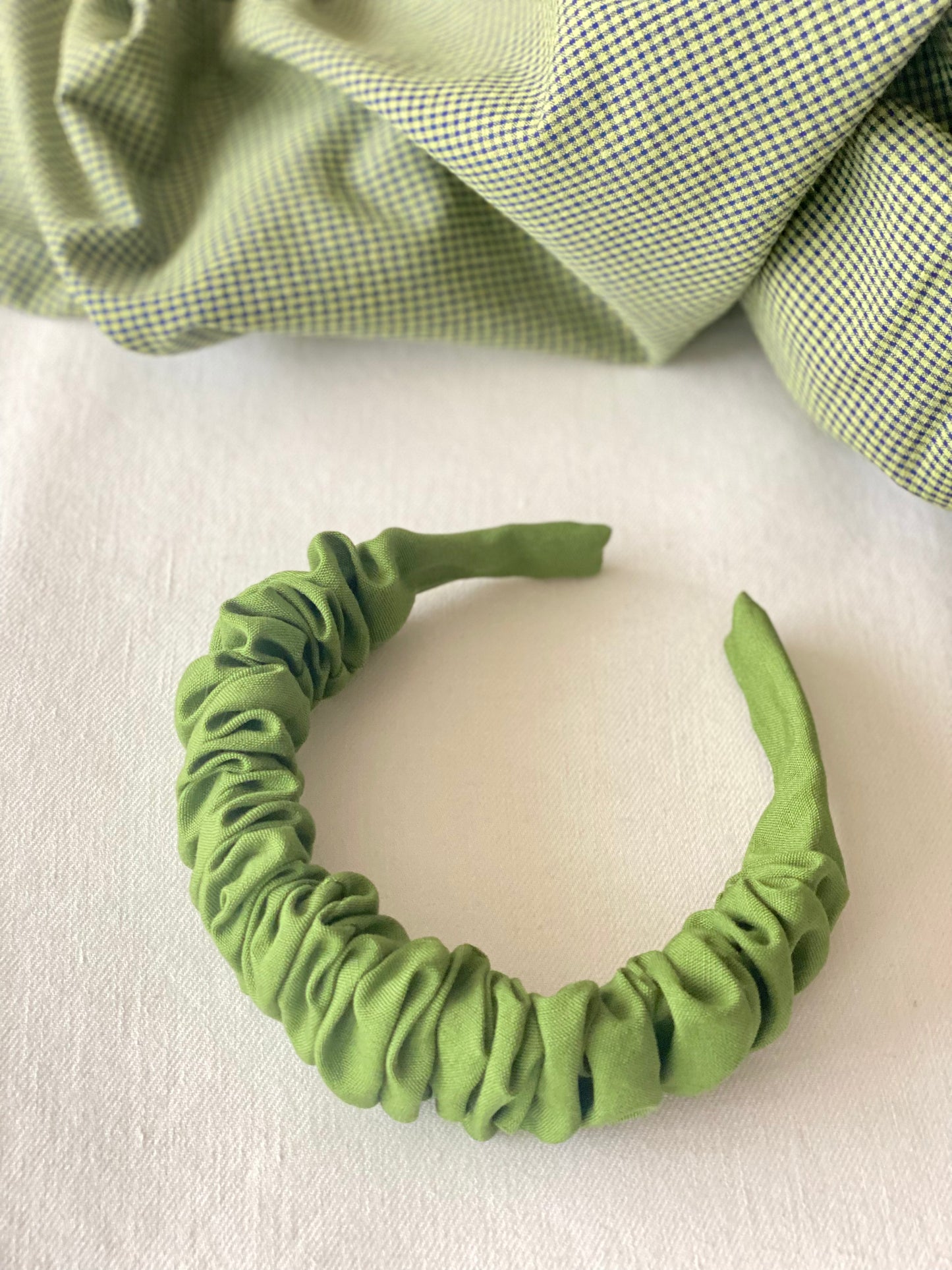 Diadema Scrunchie Lino Verde