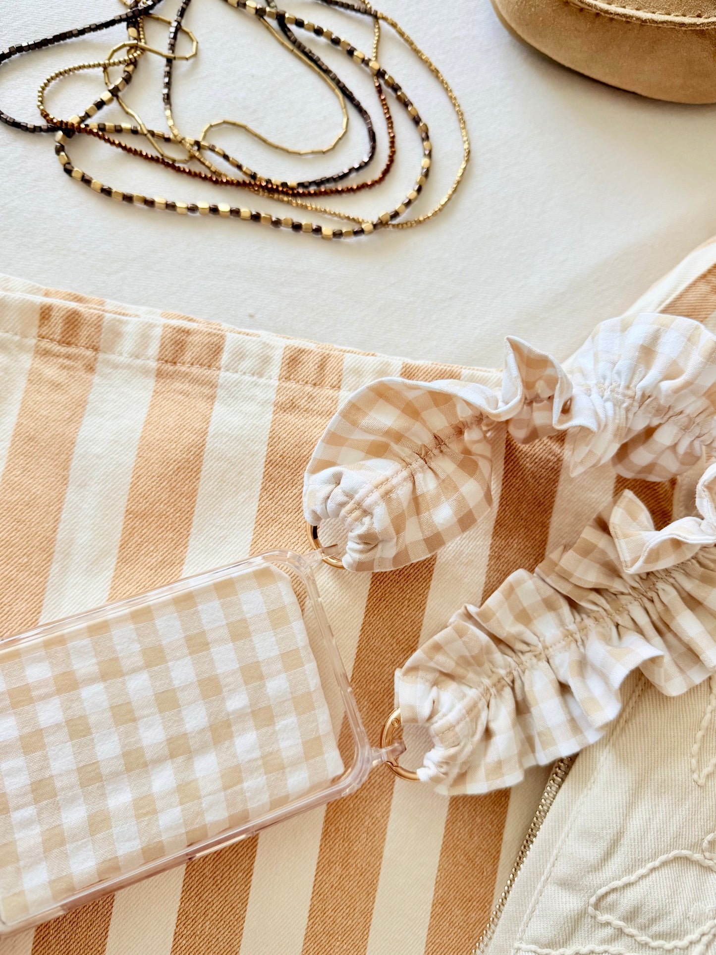 Conjunto Cuelga Movil Vichy Beige