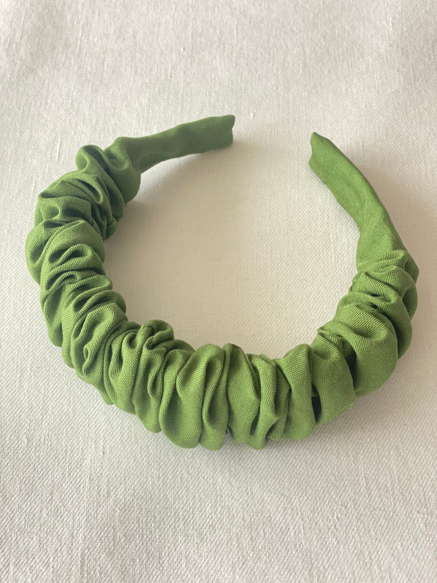 Diadema Scrunchie Lino Verde