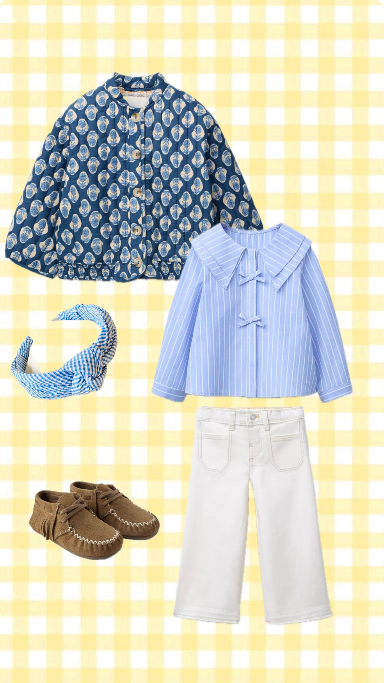 Diadema Nudo Vichy Azul