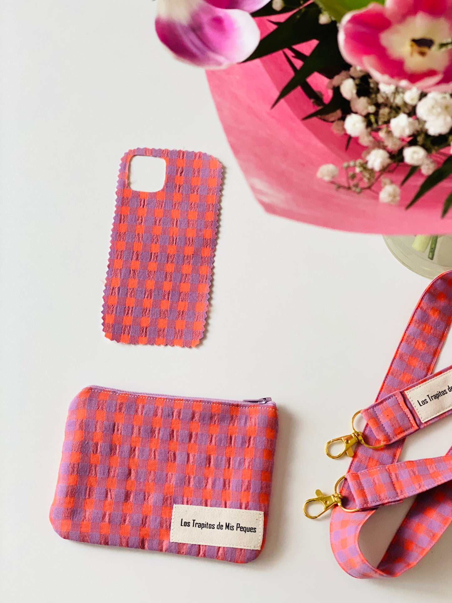 Monedero Vichy Fresa y Lila
