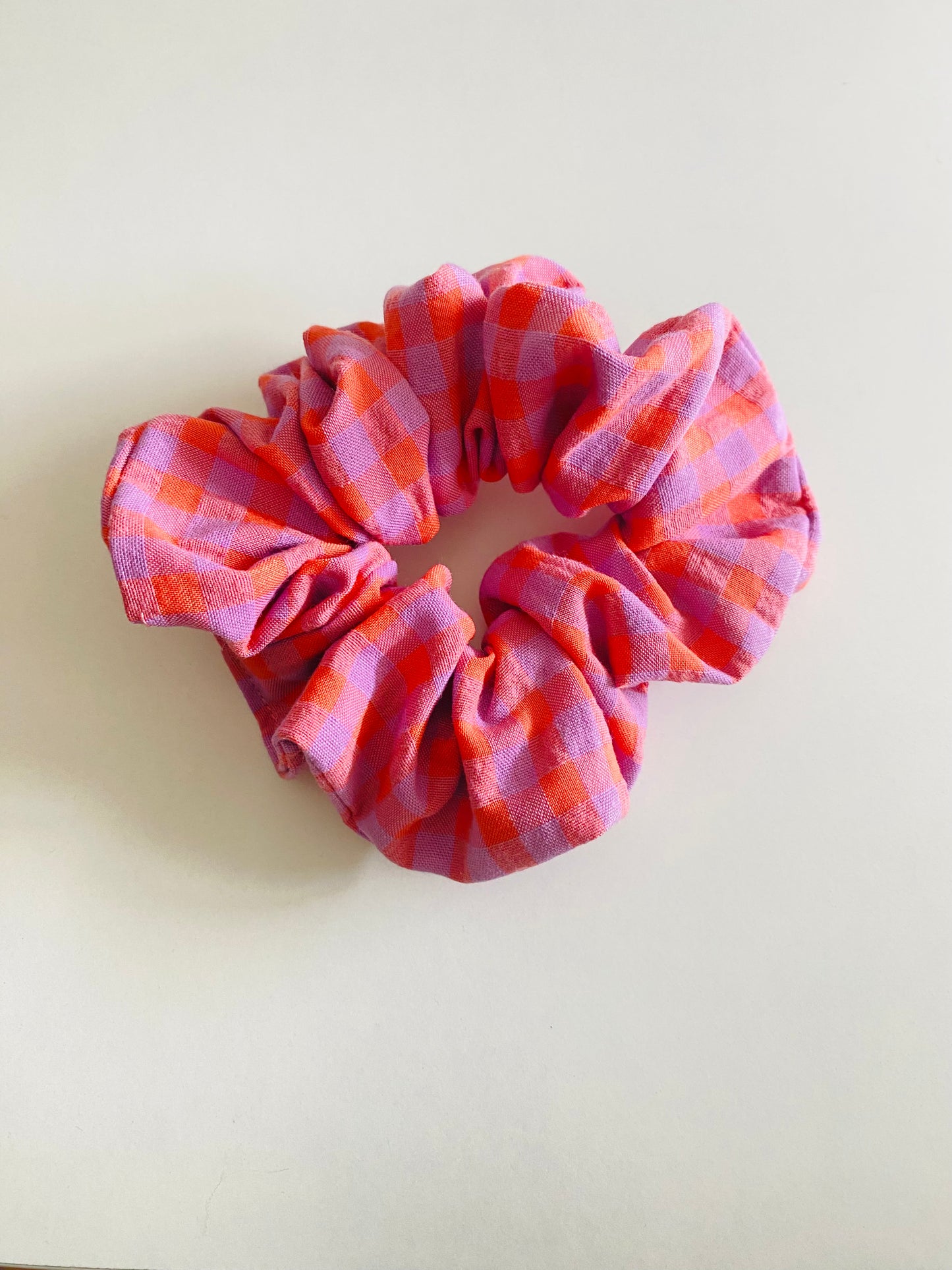 Scrunchie Vichy Lila y Naranja