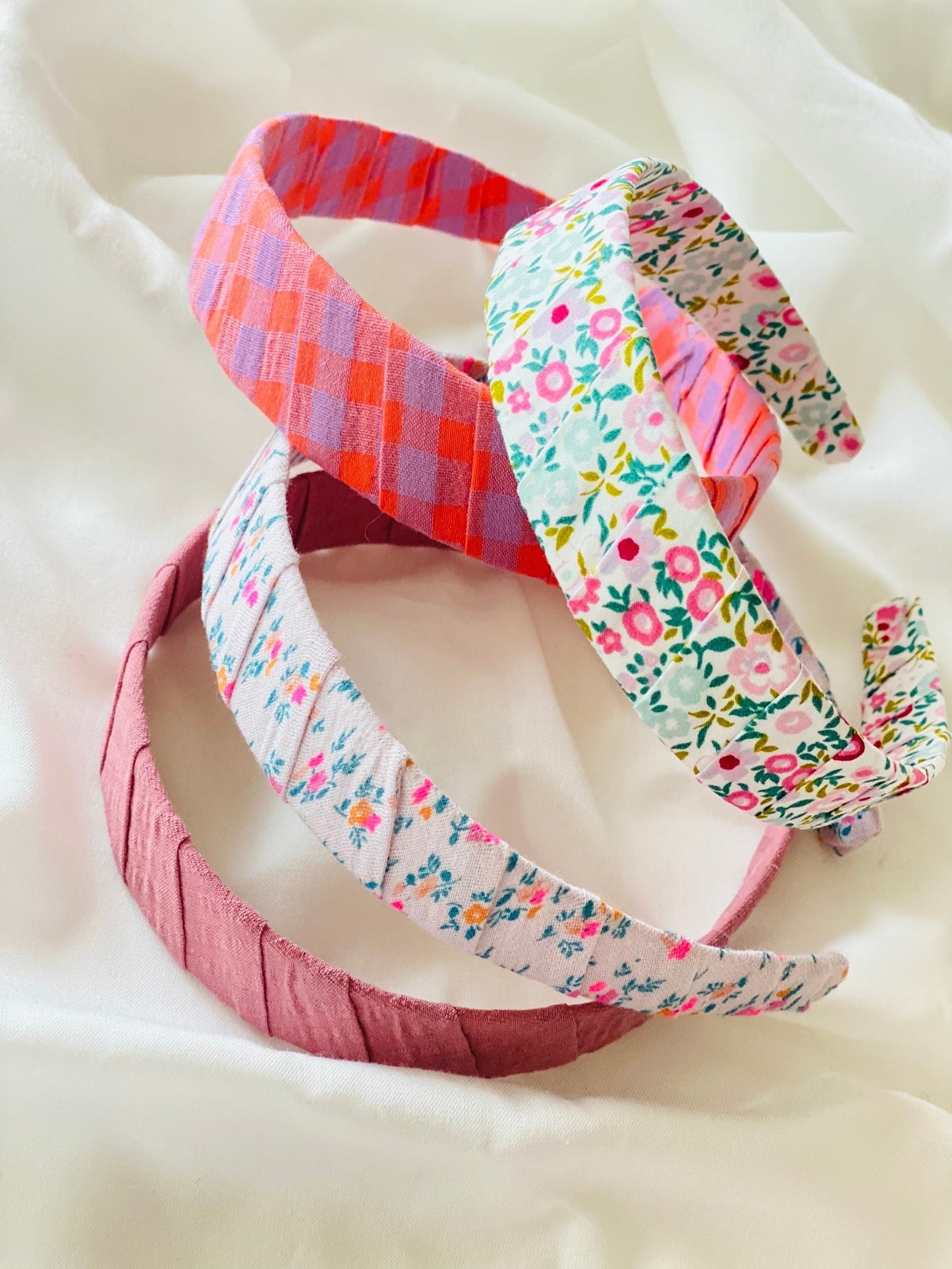 Diadema Vichy Rosa y Lila