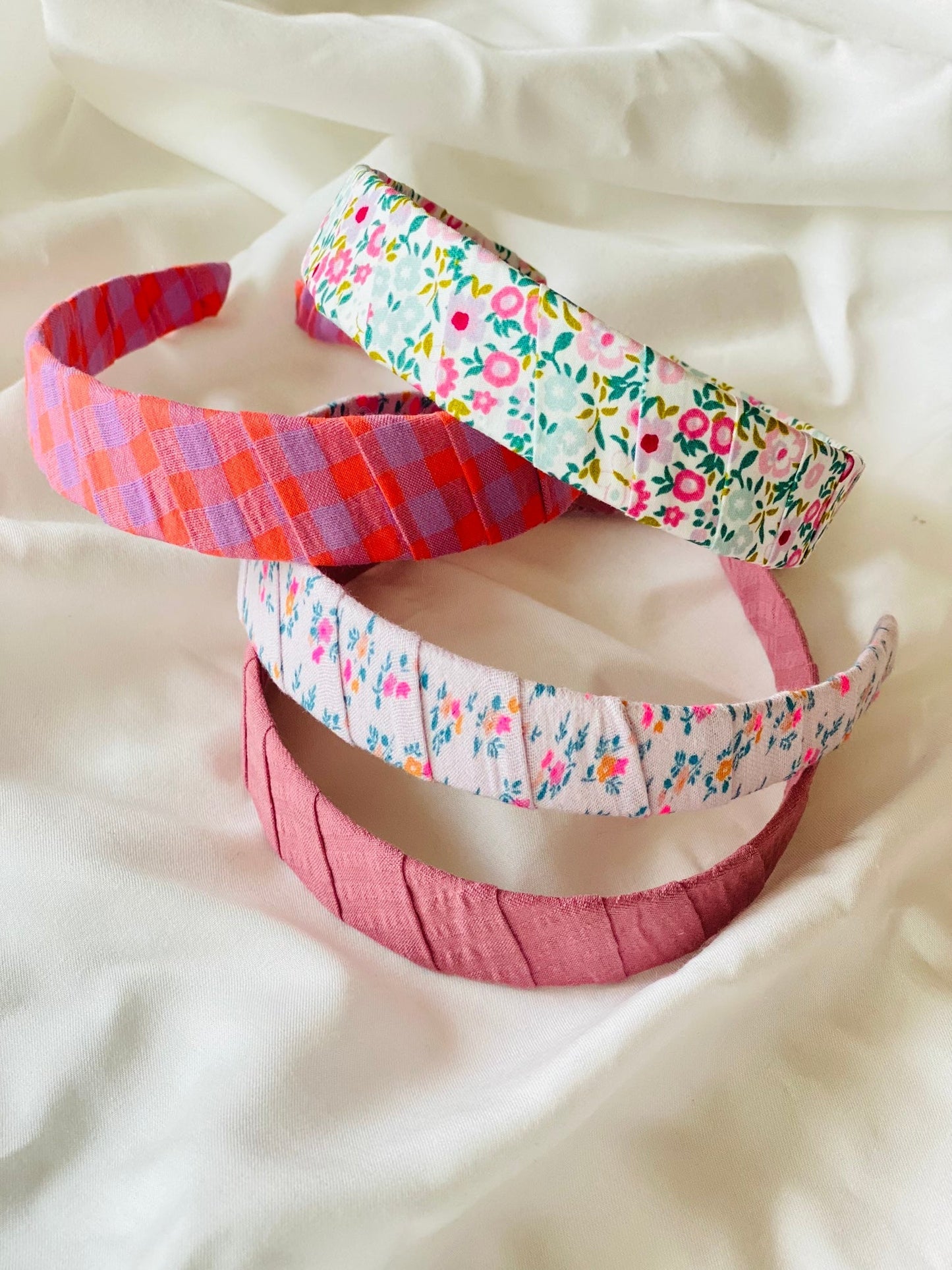 Diadema Vichy Rosa y Lila