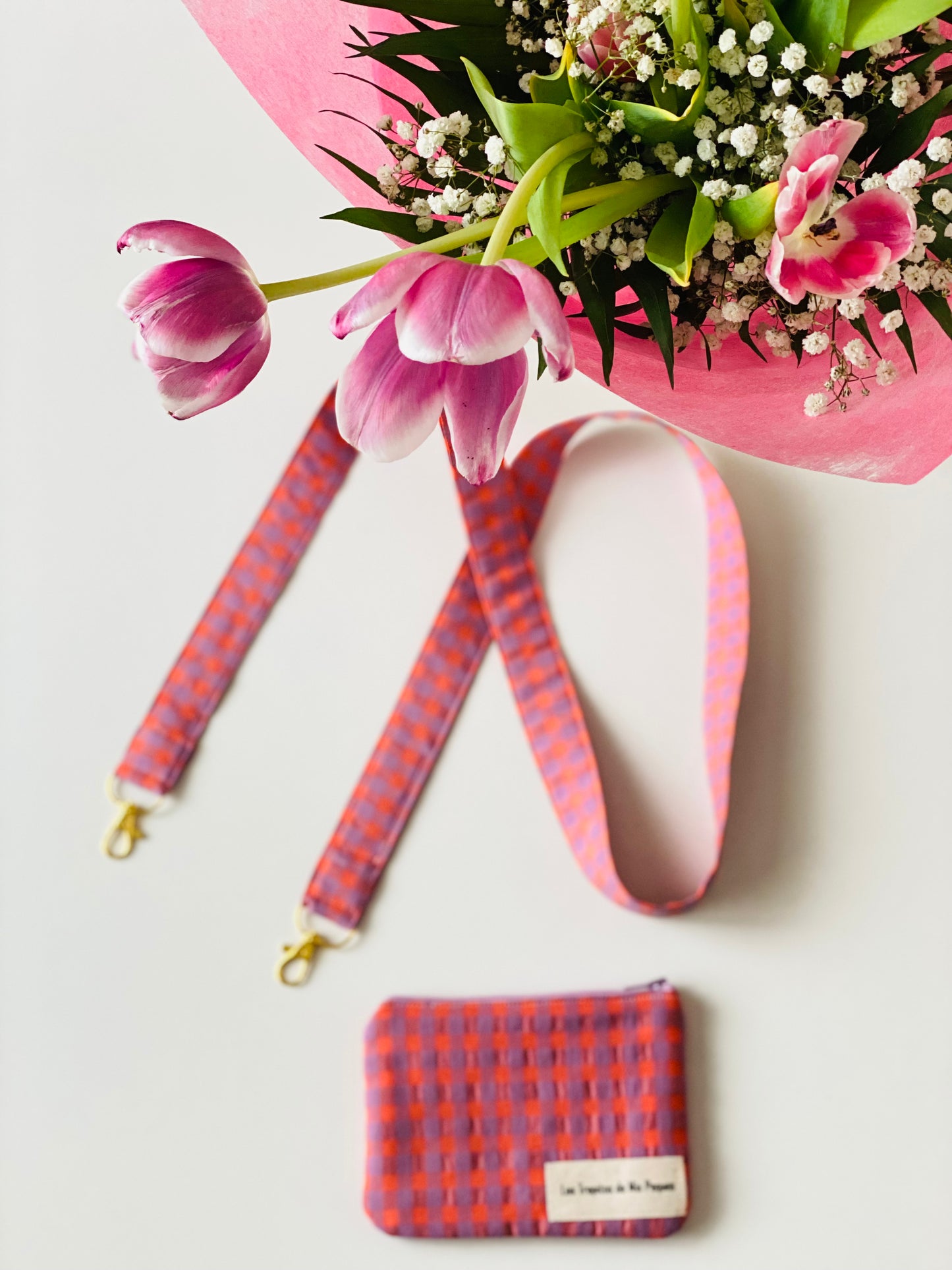Monedero Vichy Fresa y Lila