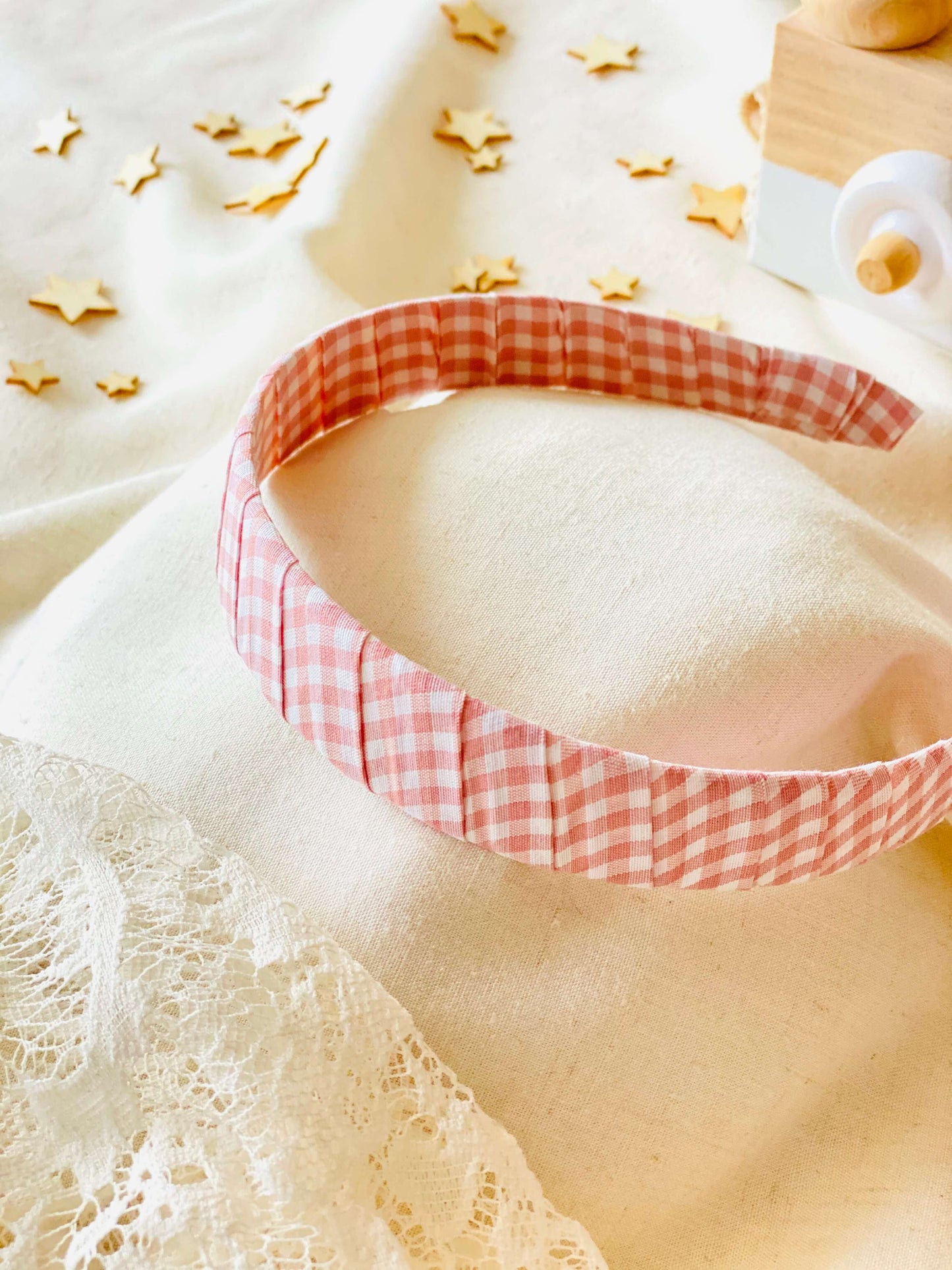 Diadema Vichy Rosa Empolvado