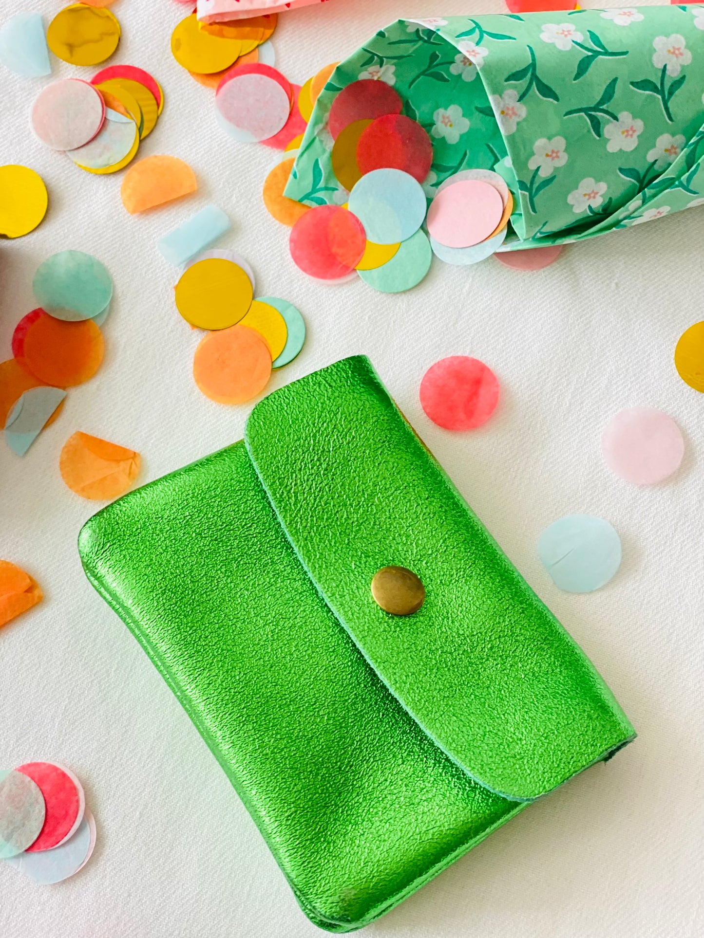 Monedero Purpurina Verde