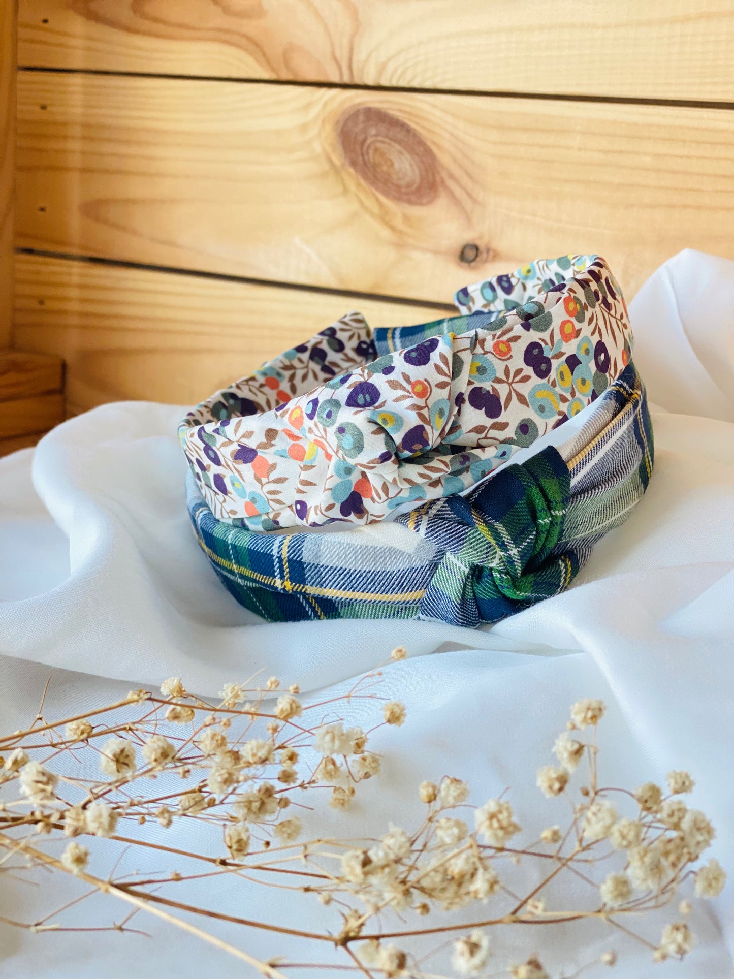 Diadema Nudo Tartán Verde