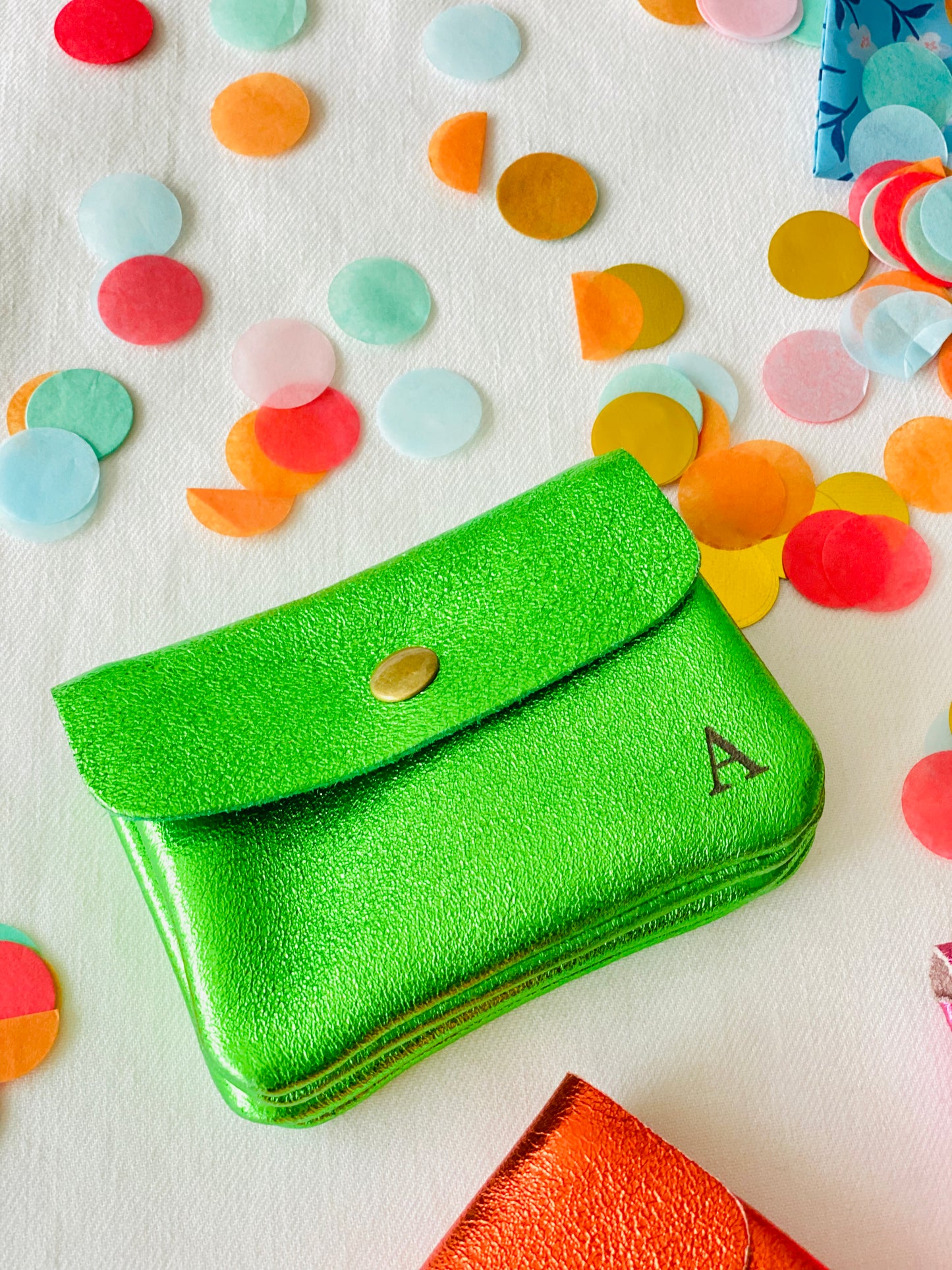 Monedero Purpurina Verde