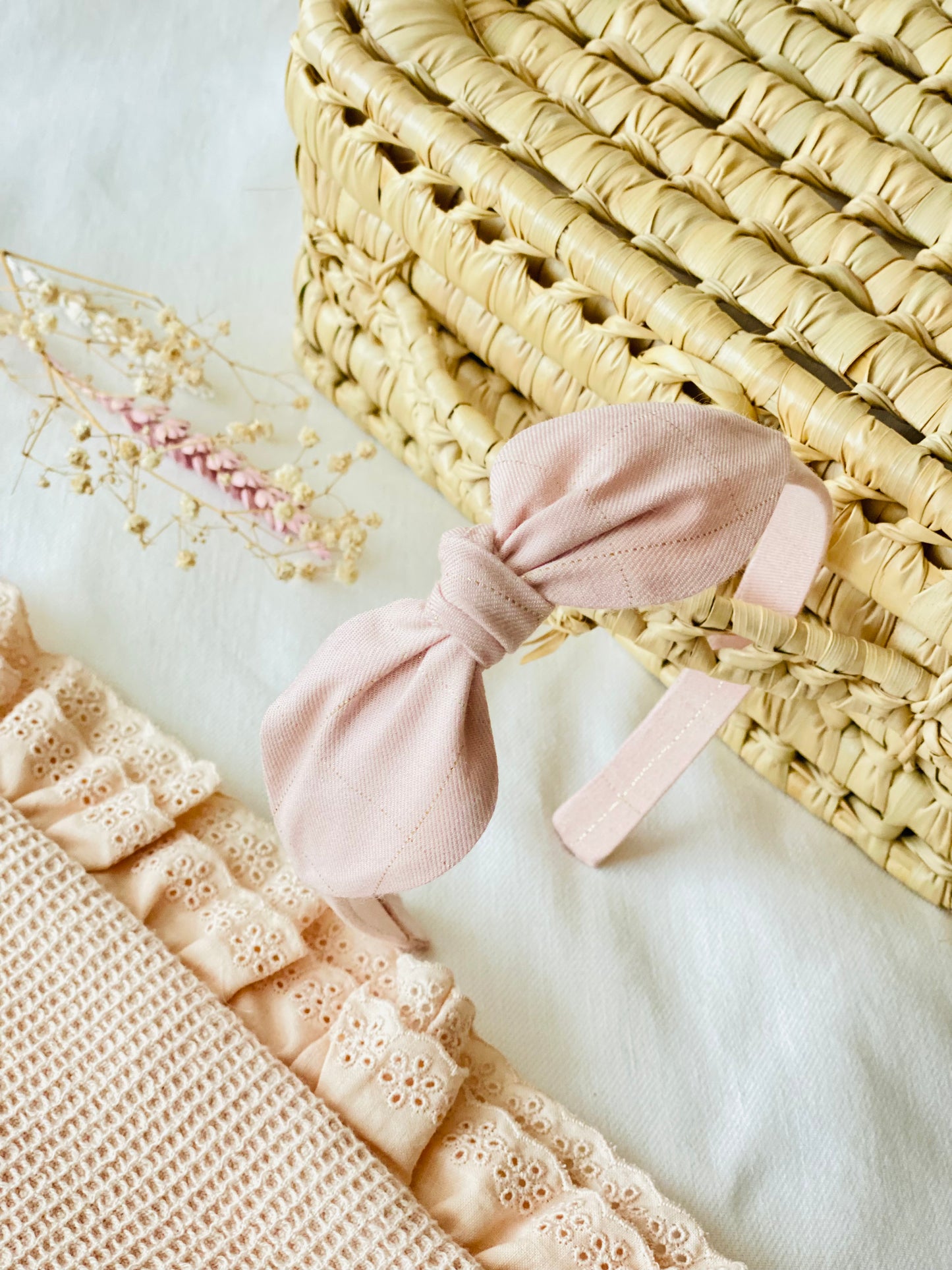 Diadema Orejitas Rosa Empolvado