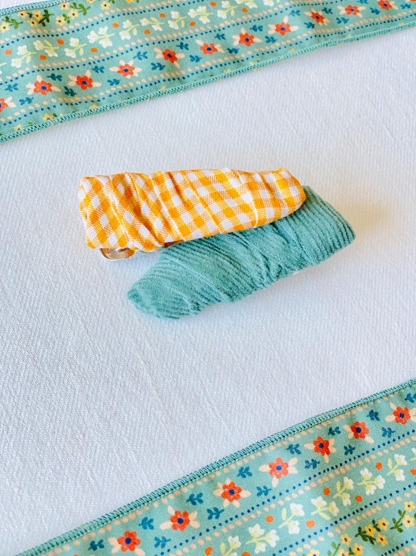 Pinza Forrada Vichy Amarillo