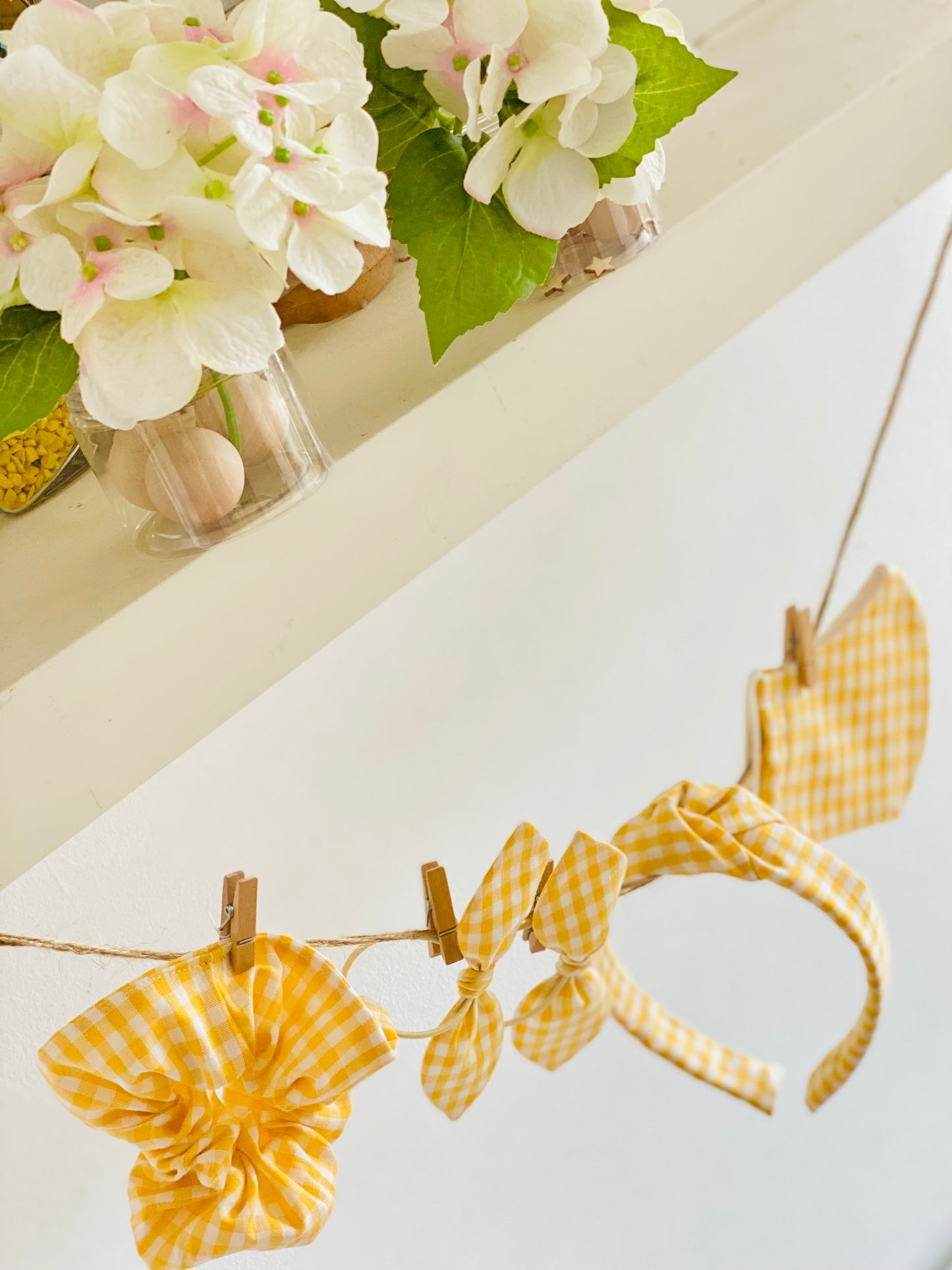 Diadema Nudo Vichy Amarillo