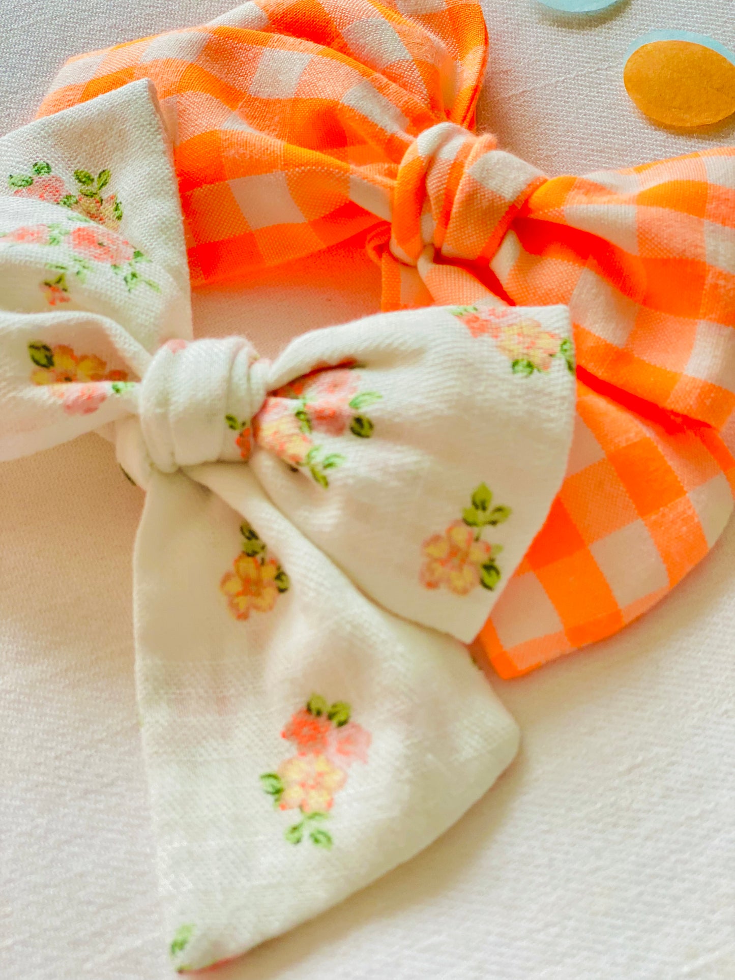 Lazo Nudo Vichy Flúor Naranja