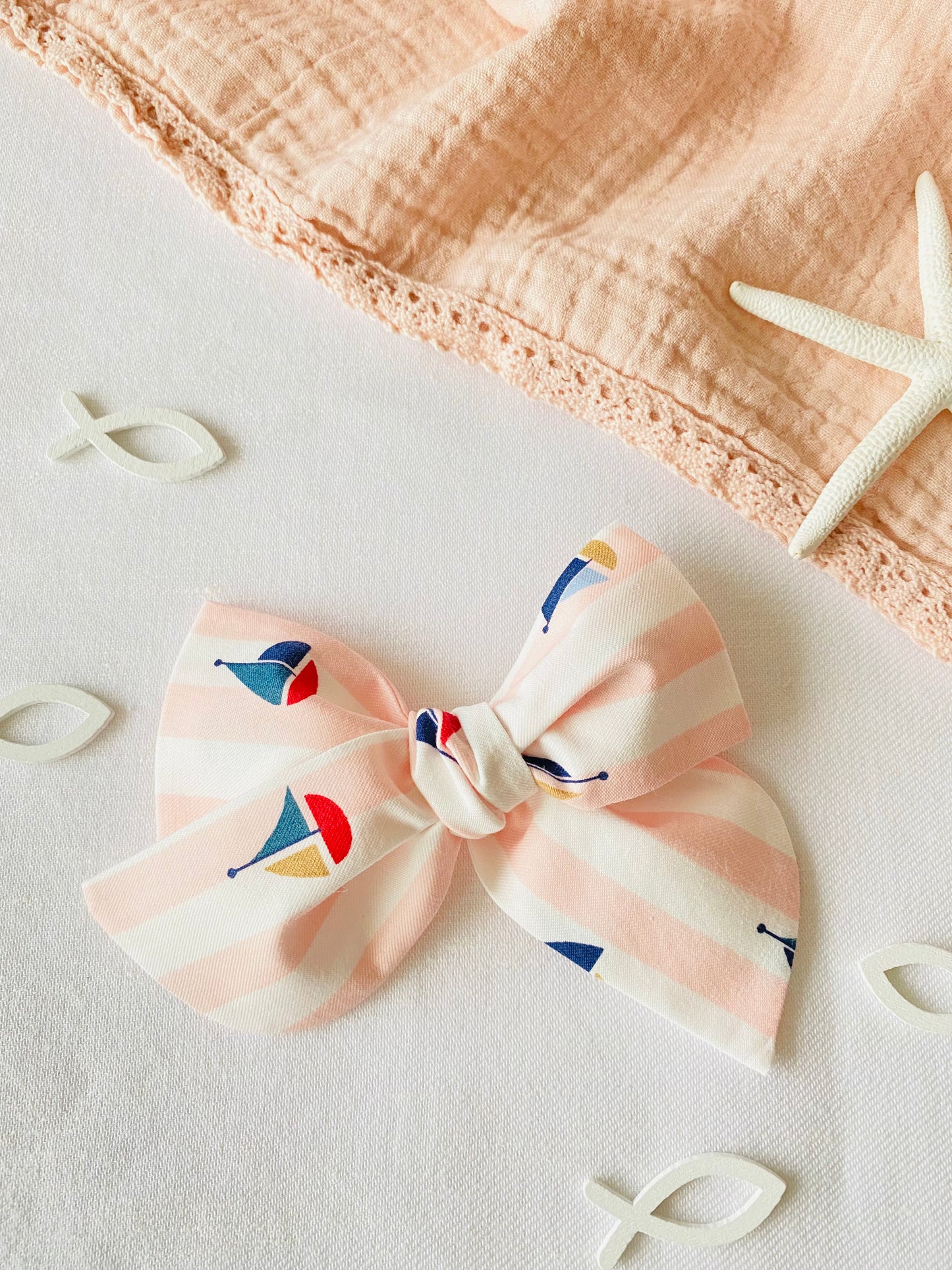 Lazo Nudo Rayas Rosa Navy