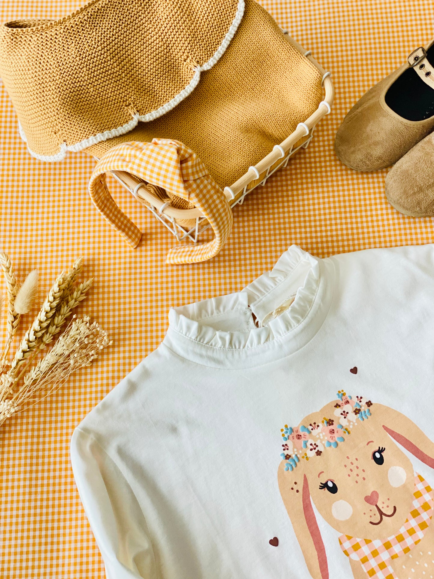 Diadema Nudo Vichy Miel