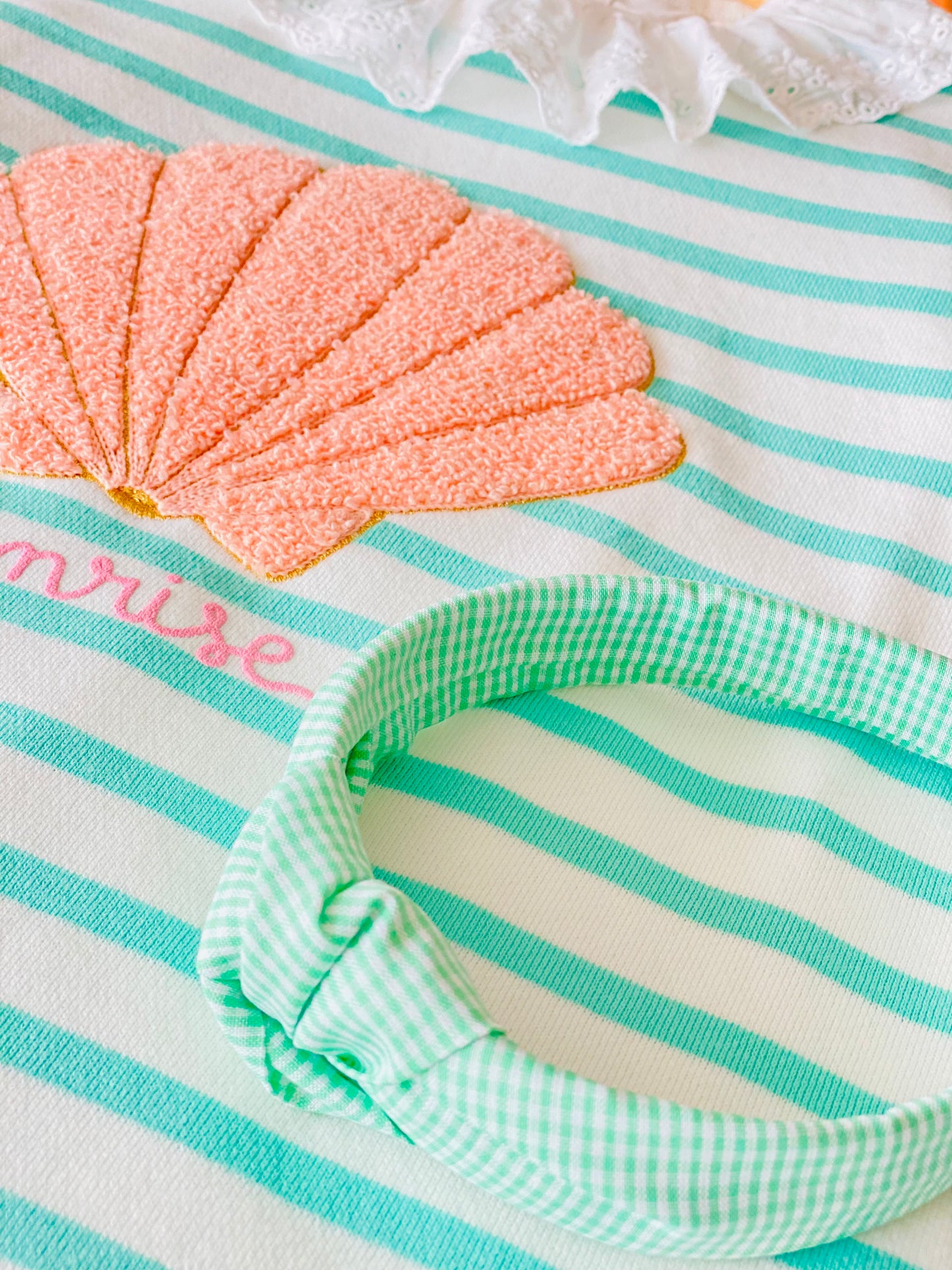 Diadema Nudo Vichy Verde Nenúfar