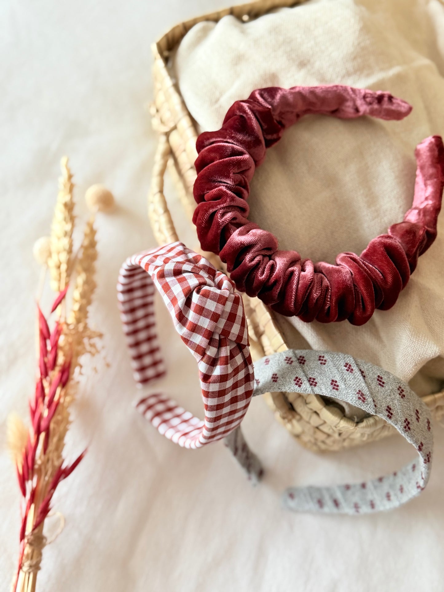 Diadema Scrunchie Terciopelo Granate