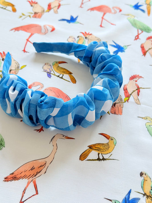 Diadema Scrunchie Vichy Azul