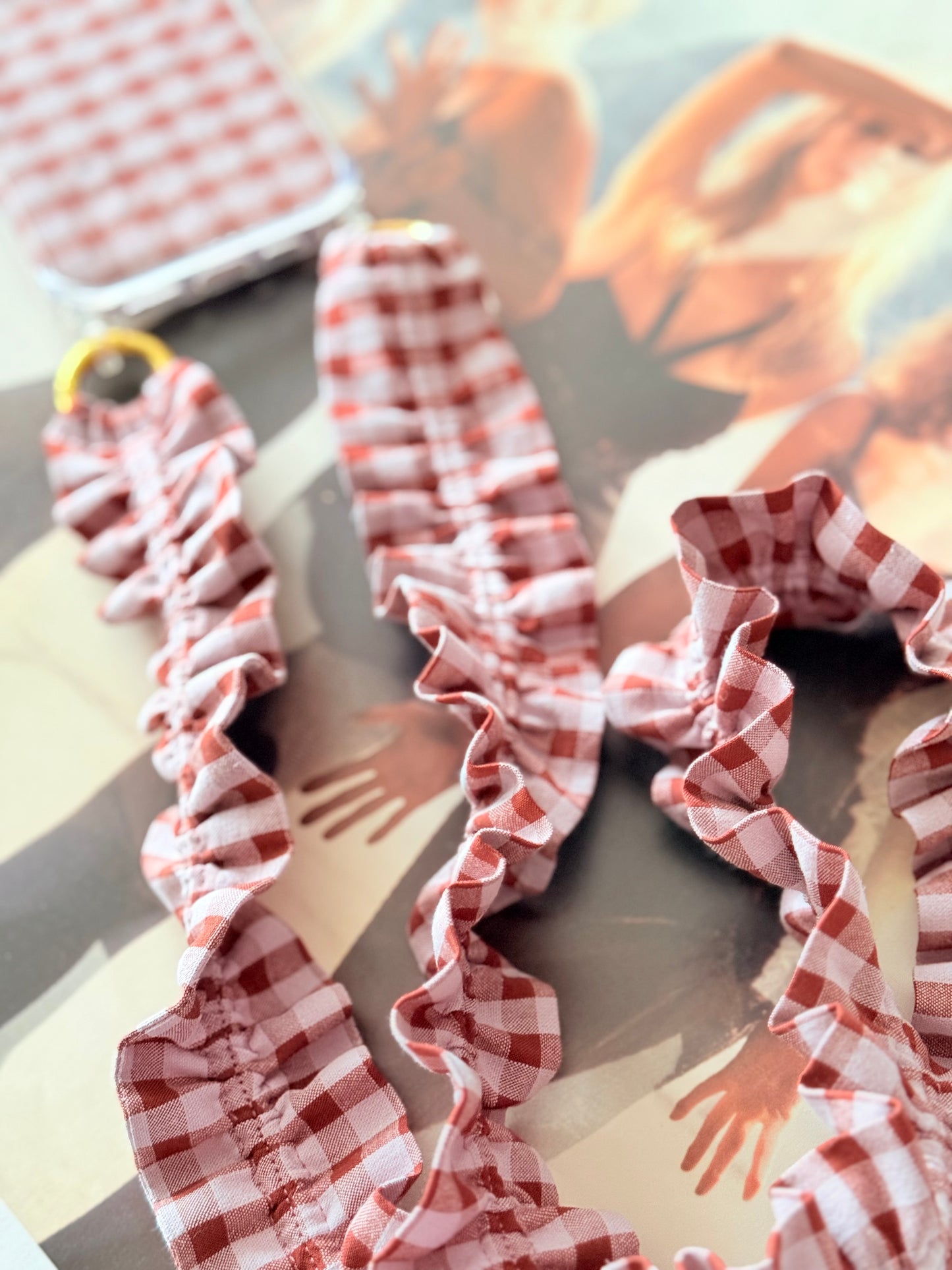 Conjunto Cuelga Movil Rizado Vichy Madera