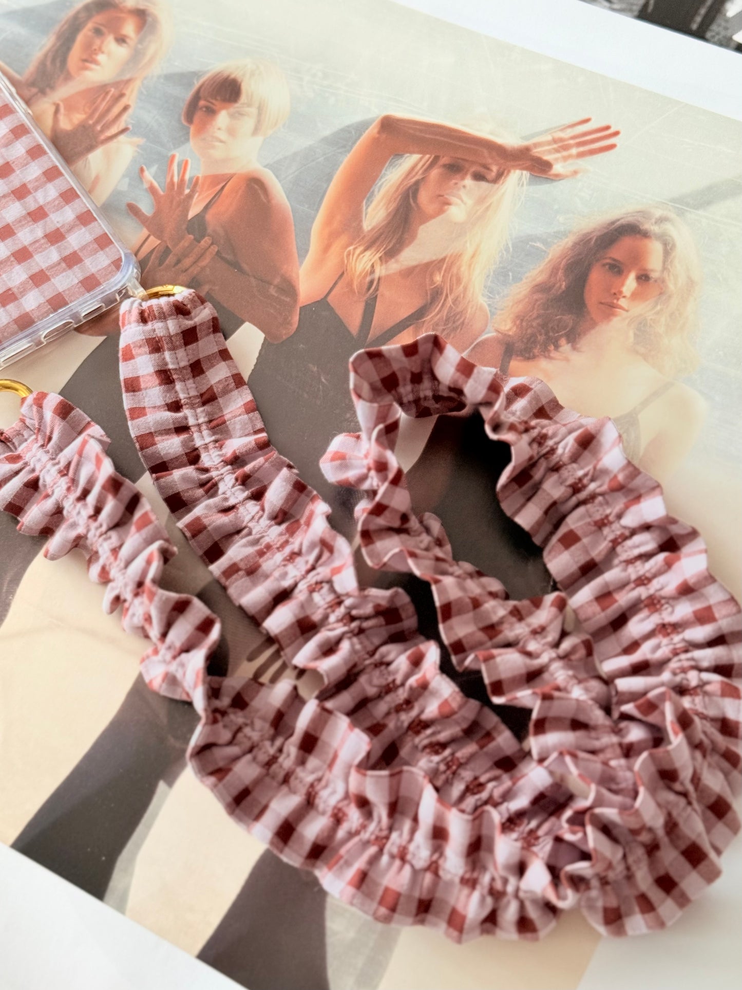 Conjunto Cuelga Movil Rizado Vichy Madera