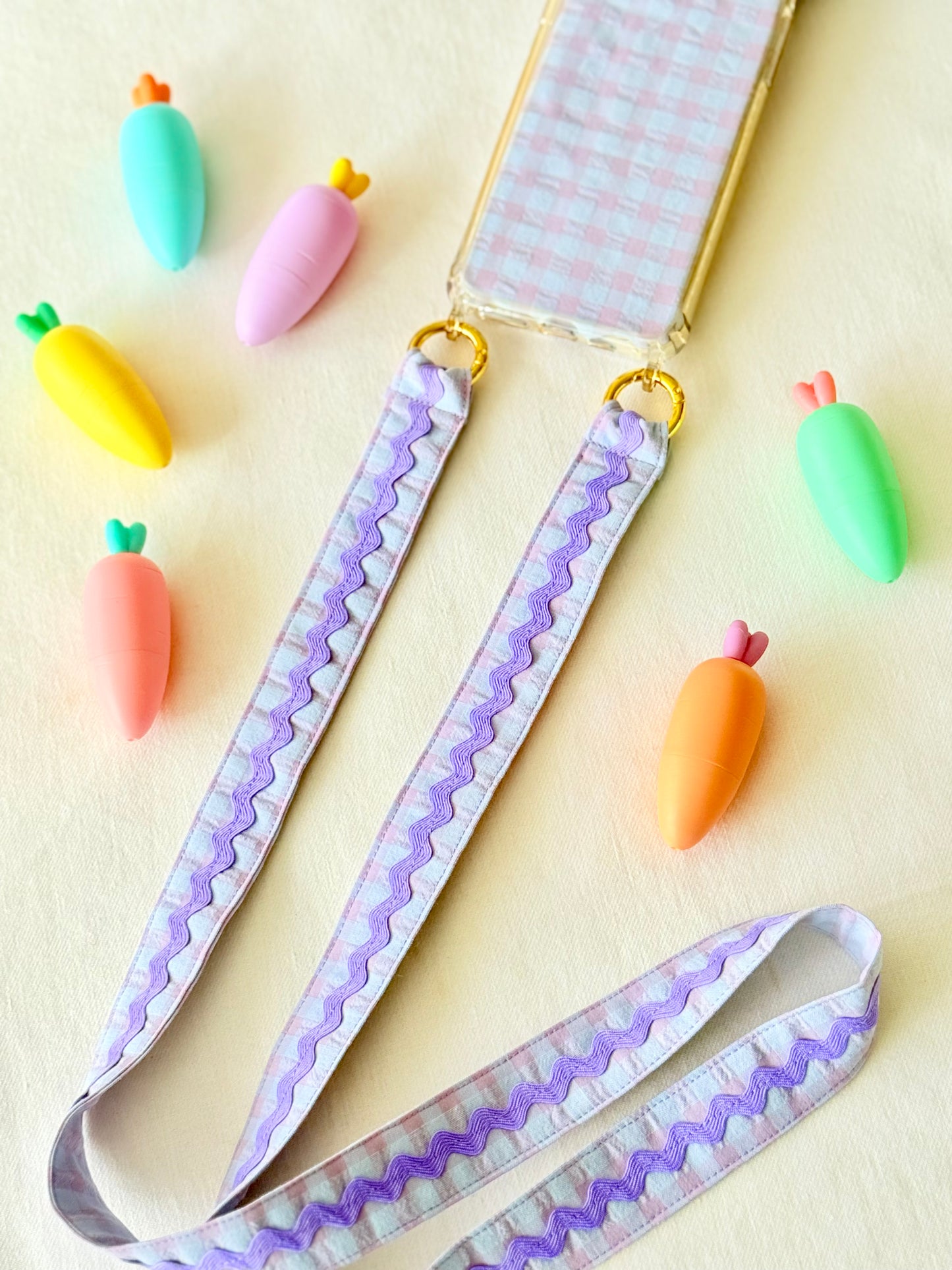 Conjunto Cuelga Movil Vichy Seersucker Violeta