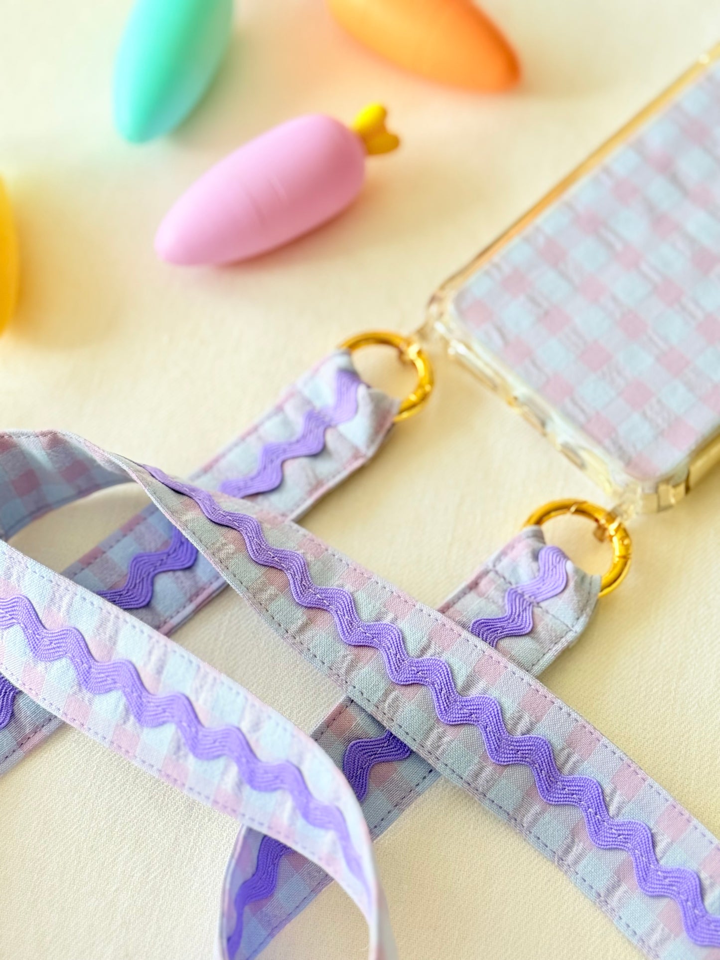 Conjunto Cuelga Movil Vichy Seersucker Violeta