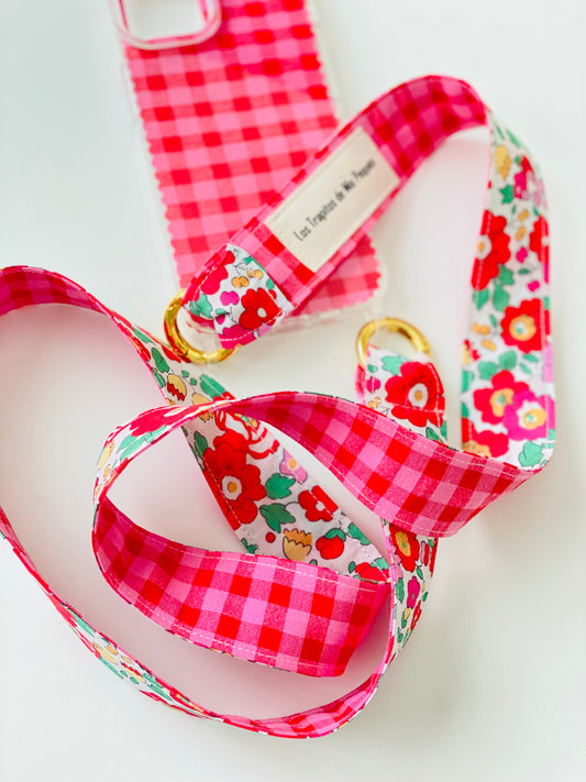 Conjunto Cuelga Movil Liberty Betsy Rojo y Vichy Fresa y Rojo