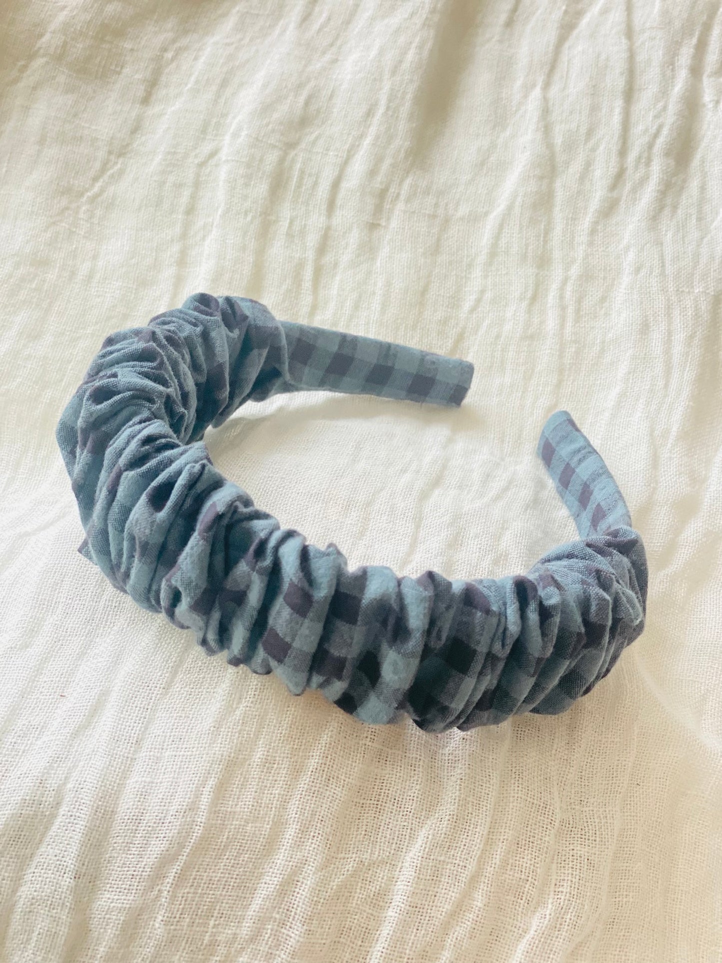 Diadema Scrunchie Vichy Gris Antracita