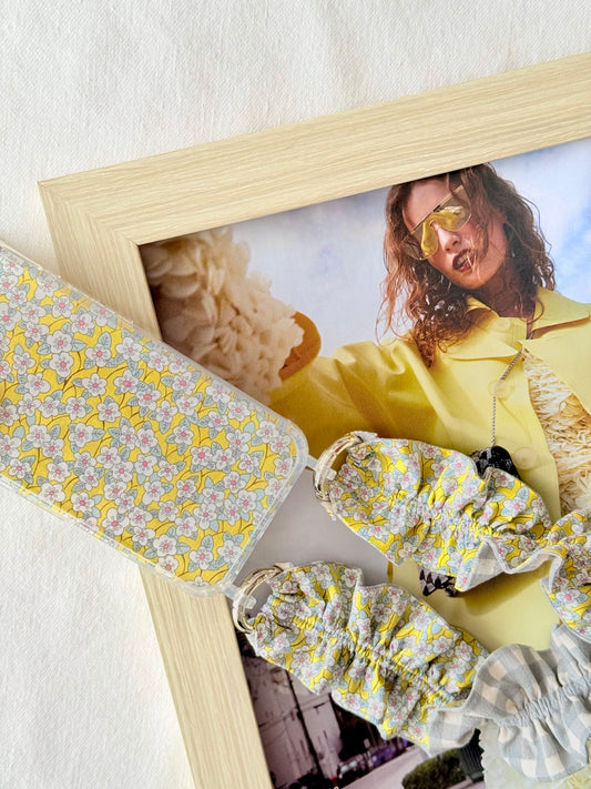 Conjunto Cuelga Movil Liberty Bray y Vichy Gris